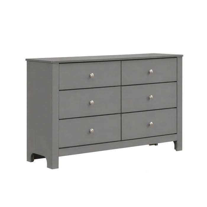 Sami Youth 6-Drawer Dresser in Grey