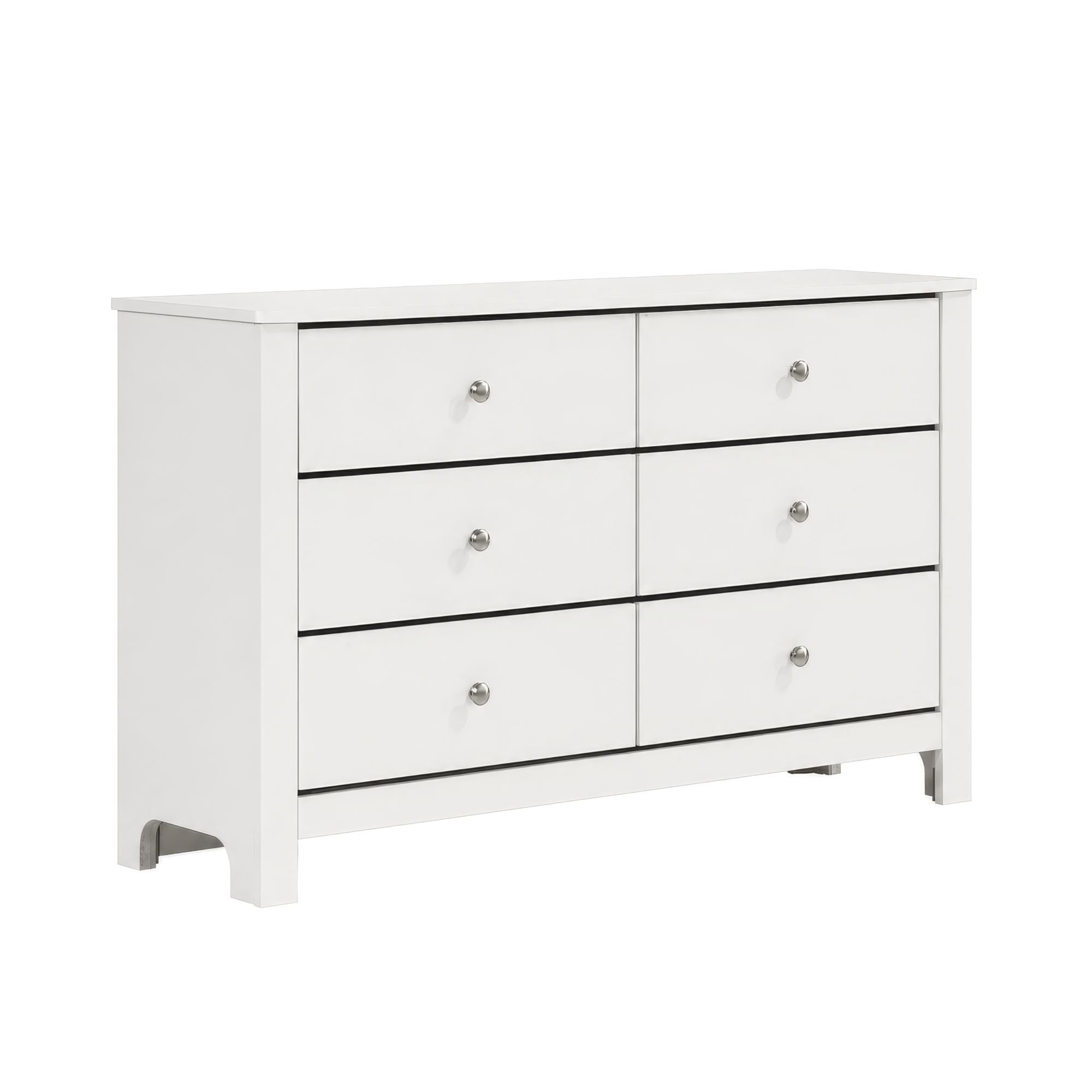 Sami Youth 6-Drawer Dresser in White