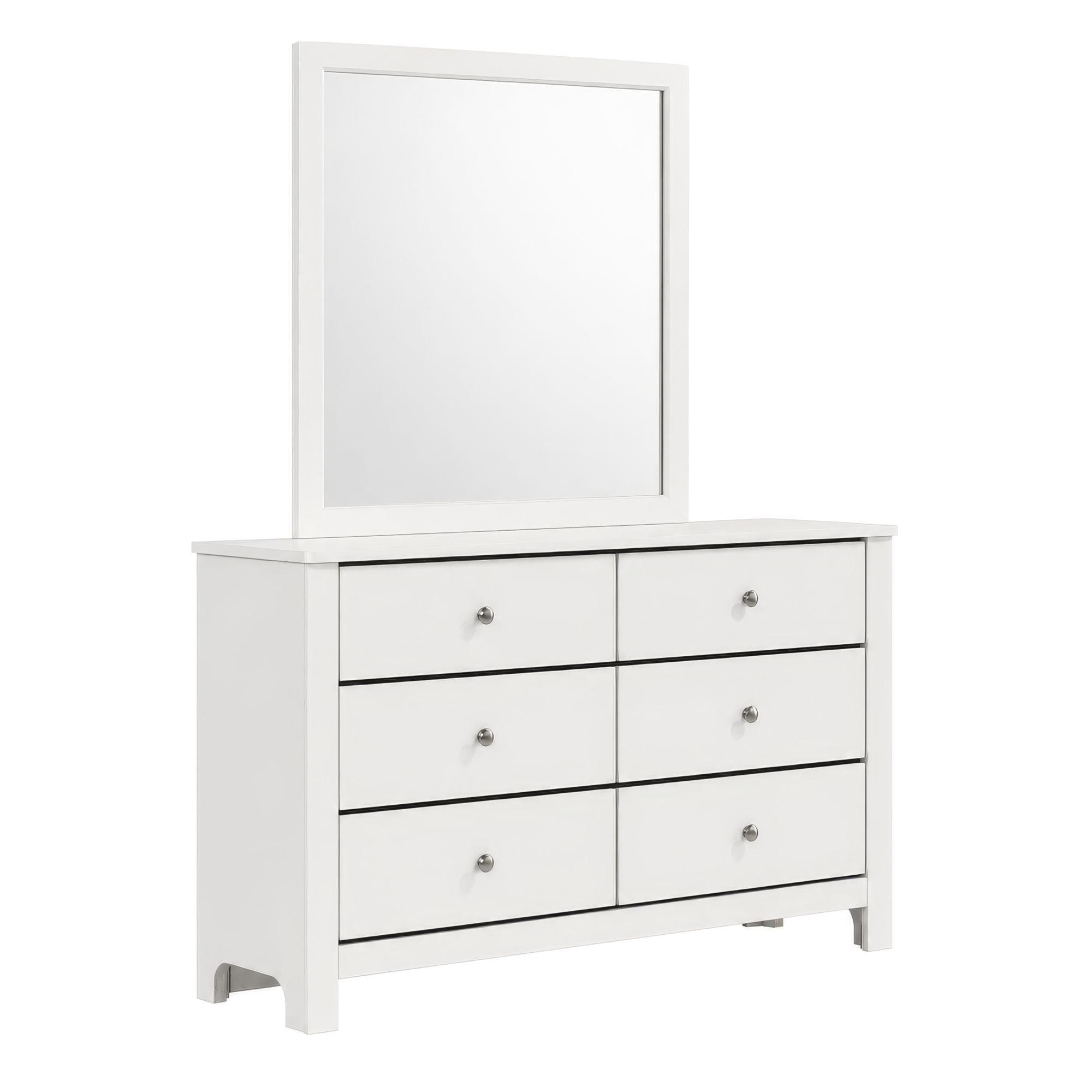 Sami Youth Dresser and Mirror Set in White