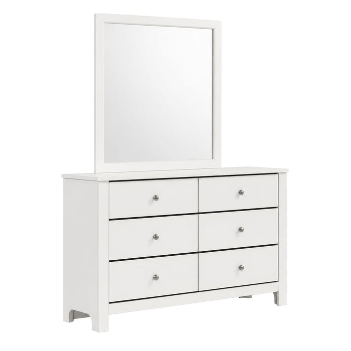 Sami Youth Dresser and Mirror Set in White
