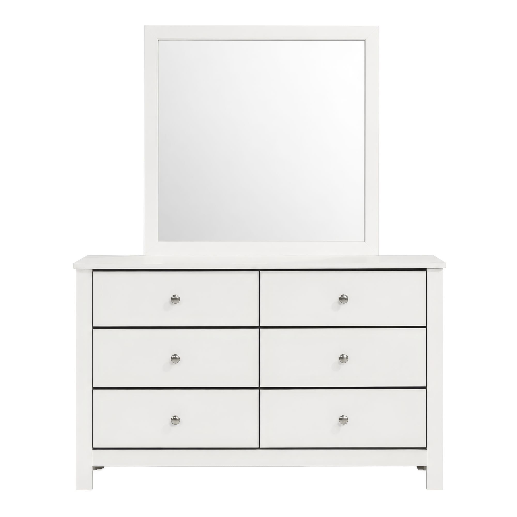 Sami Youth Dresser and Mirror Set in White