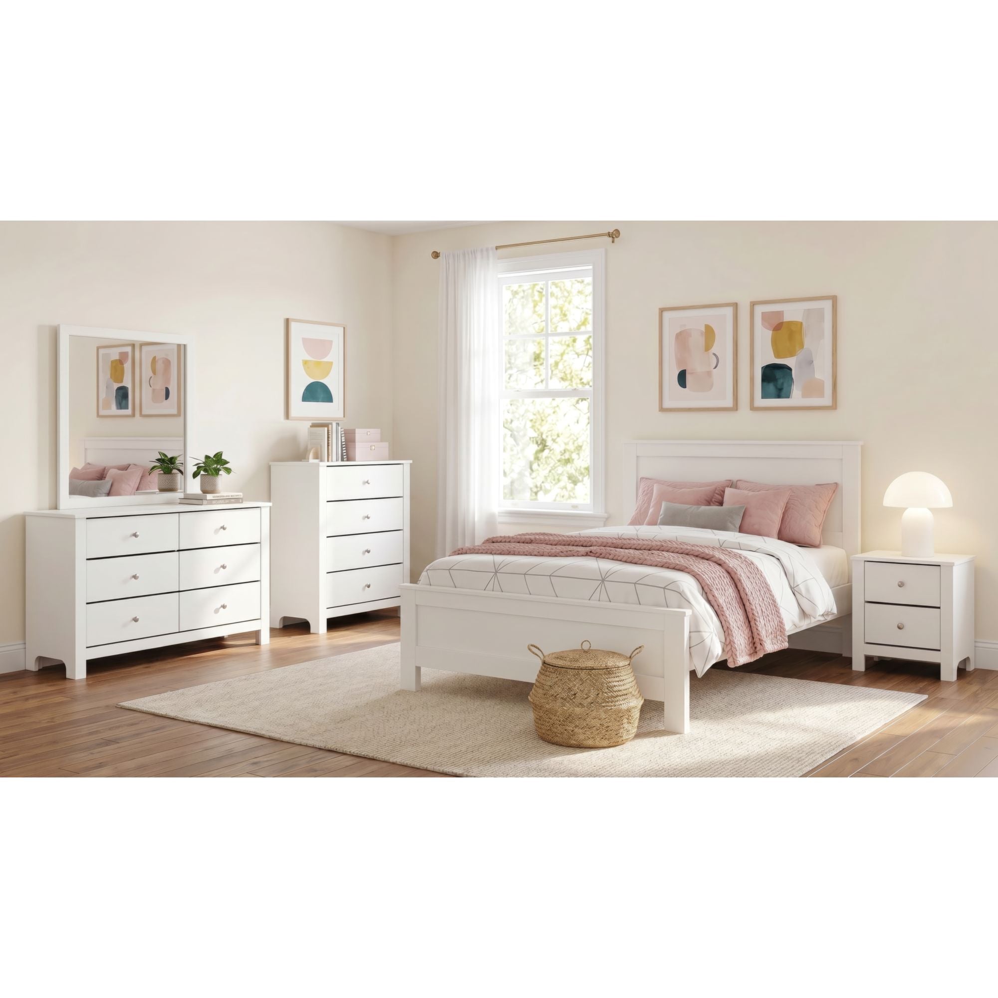 Sami Youth 2-Drawer Nightstand in White
