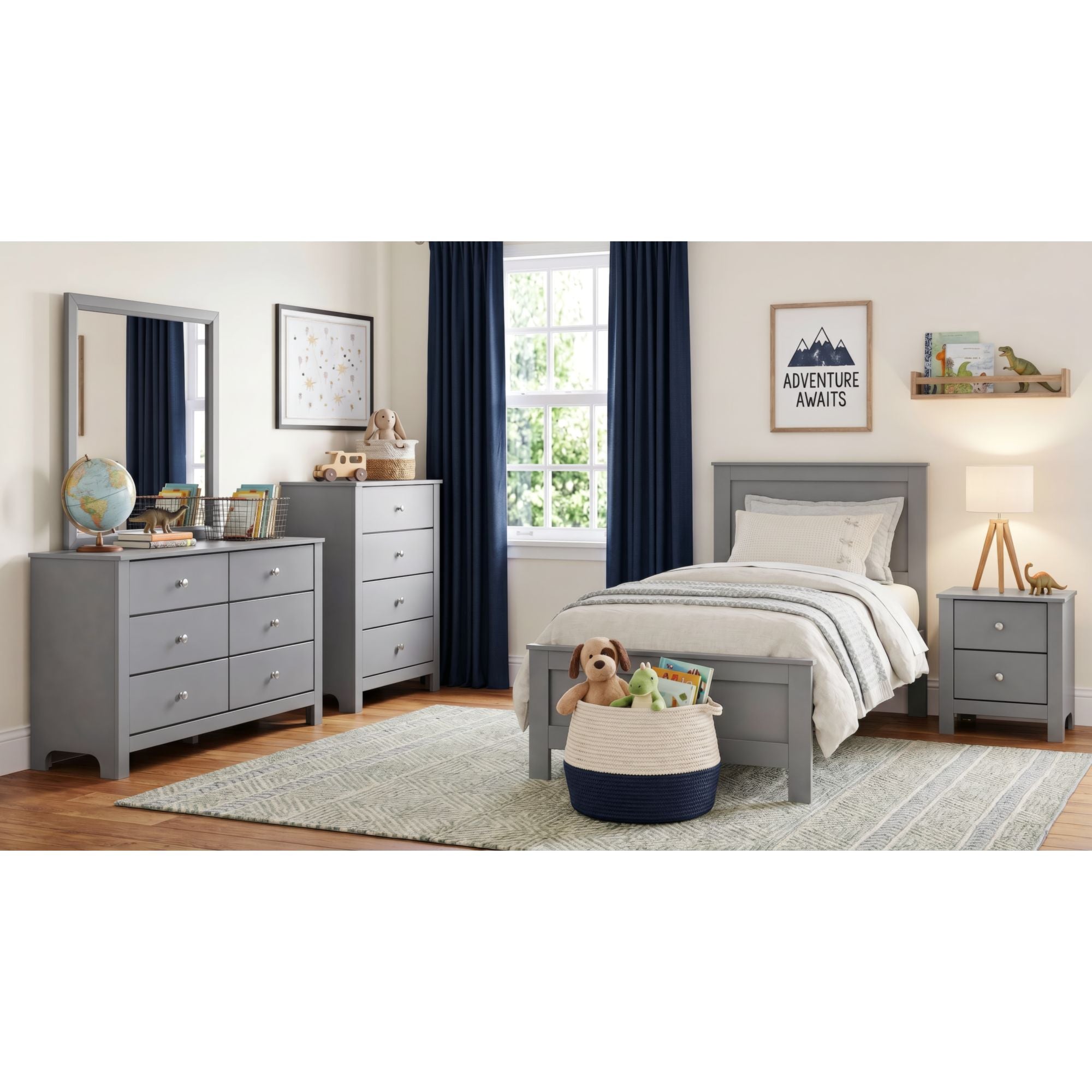 Sami Youth 6-Drawer Dresser in Grey – SKU SM390DR | Elements