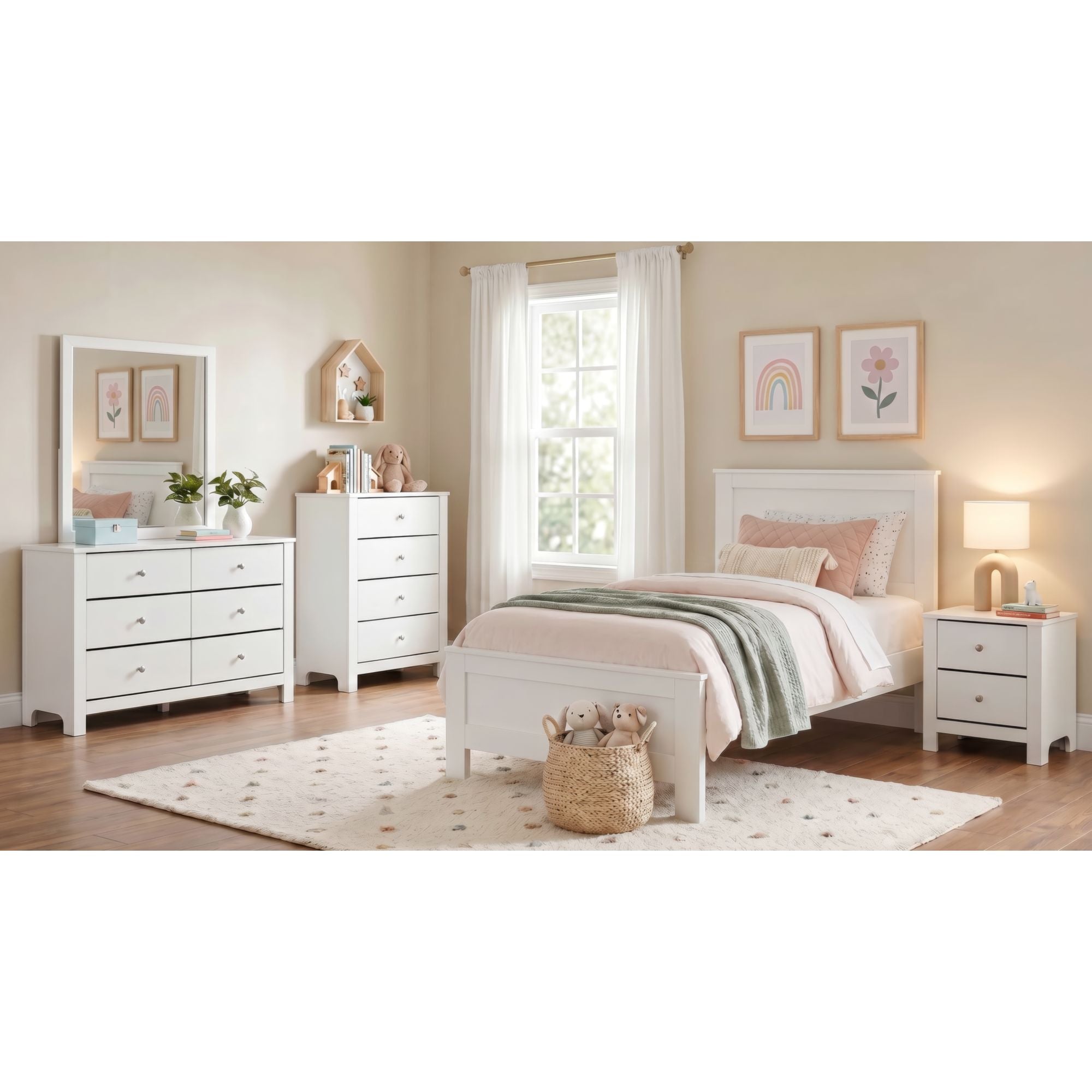 Sami Youth 4-Drawer Chest in White – SKU SM790CH1 | Elements