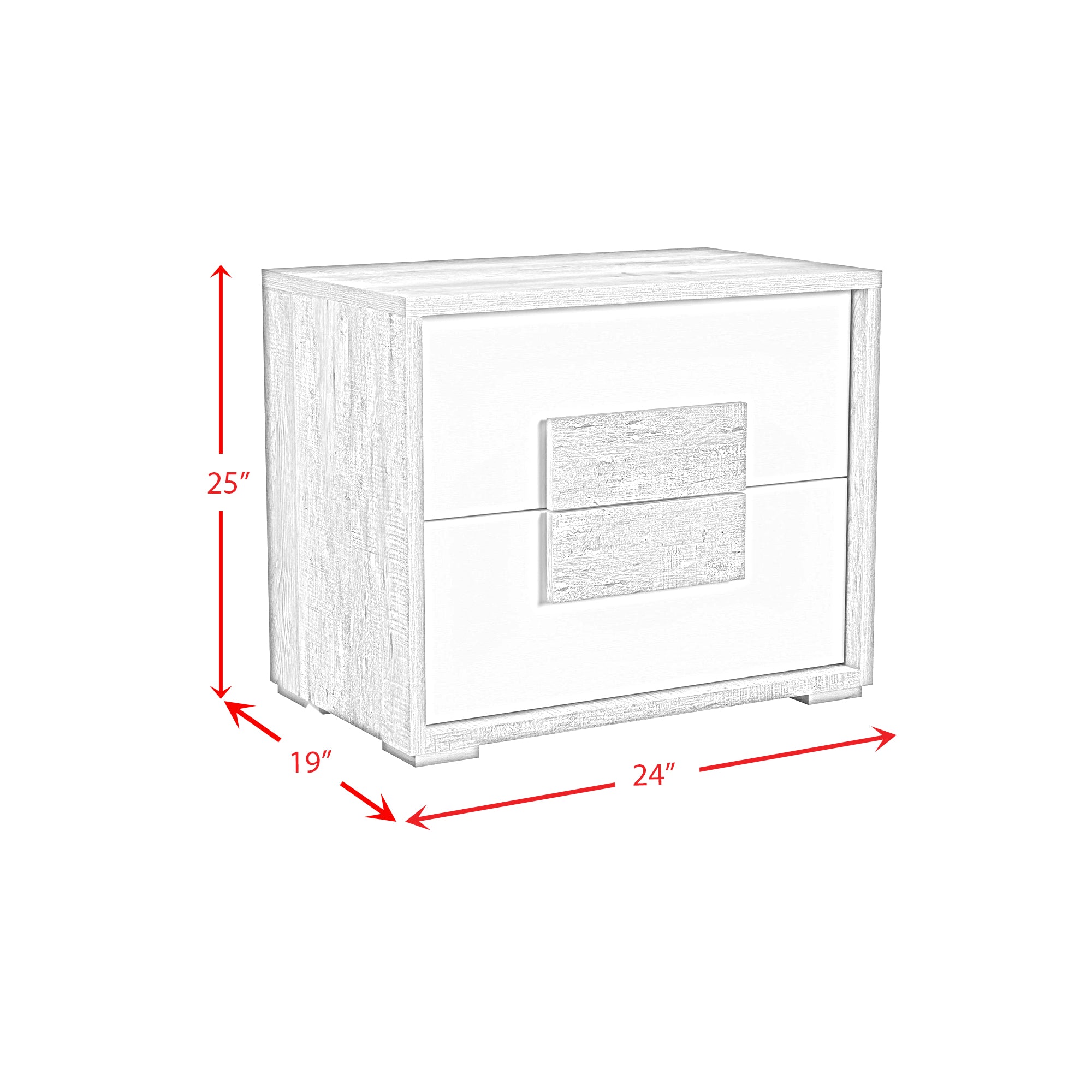 San Matteo 2-Drawer Nightstand with USB in Dual Tone