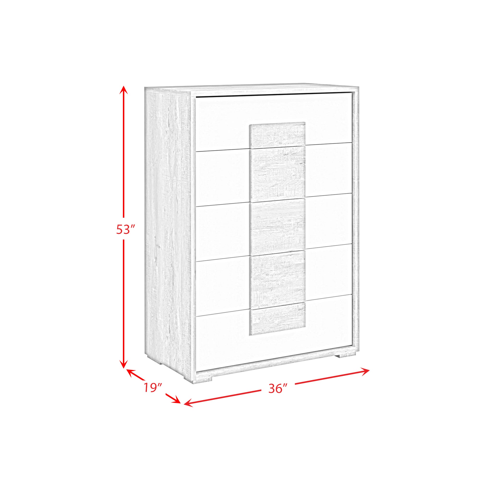 San Matteo 5-Drawer Chest in Dual Tone