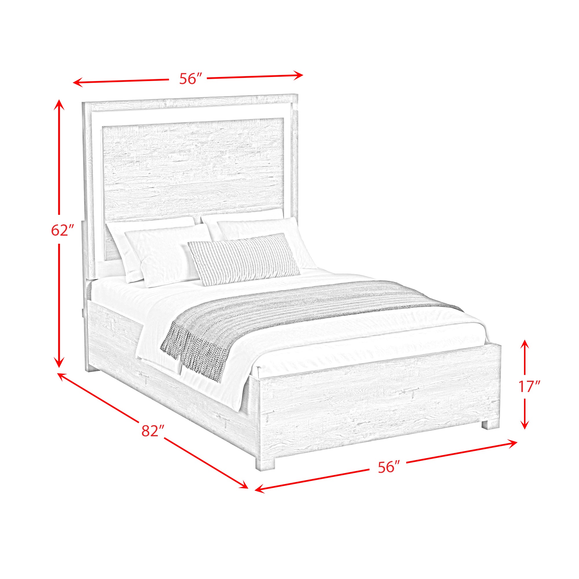 San Matteo Full Bed with LED in Dual Tone
