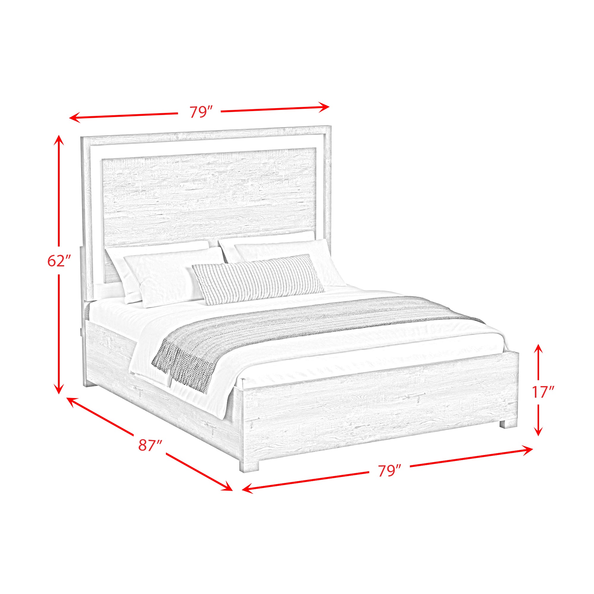 San Matteo King Bed with LED in Dual Tone