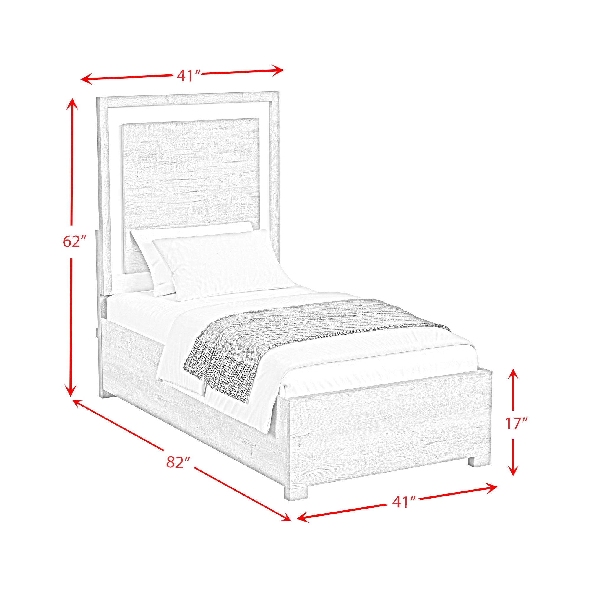 San Matteo Twin Bed with LED in Dual Tone