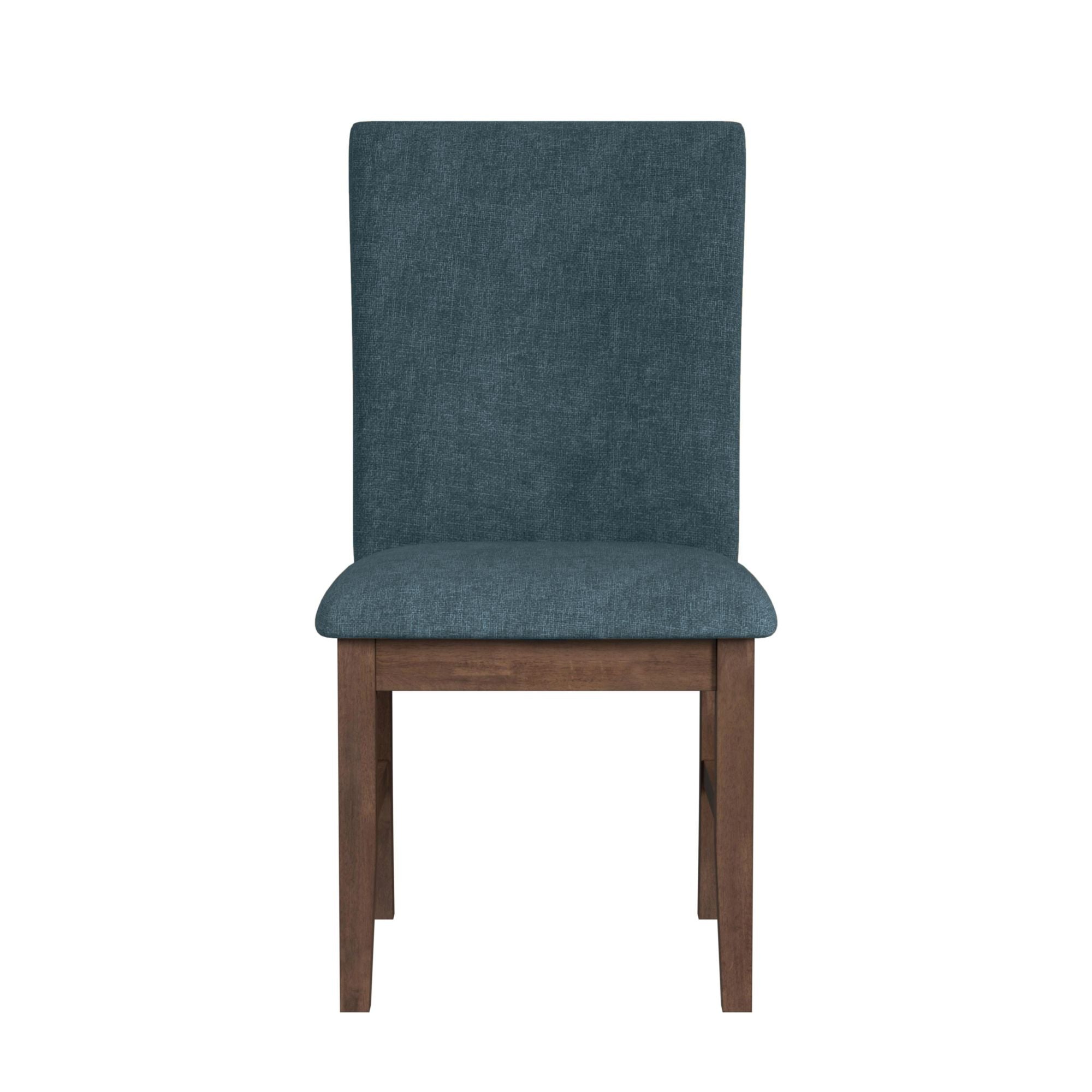 Santa Barbara Dining Side Chair with Denim Blue Fabric in Walnut (2 Per Carton)