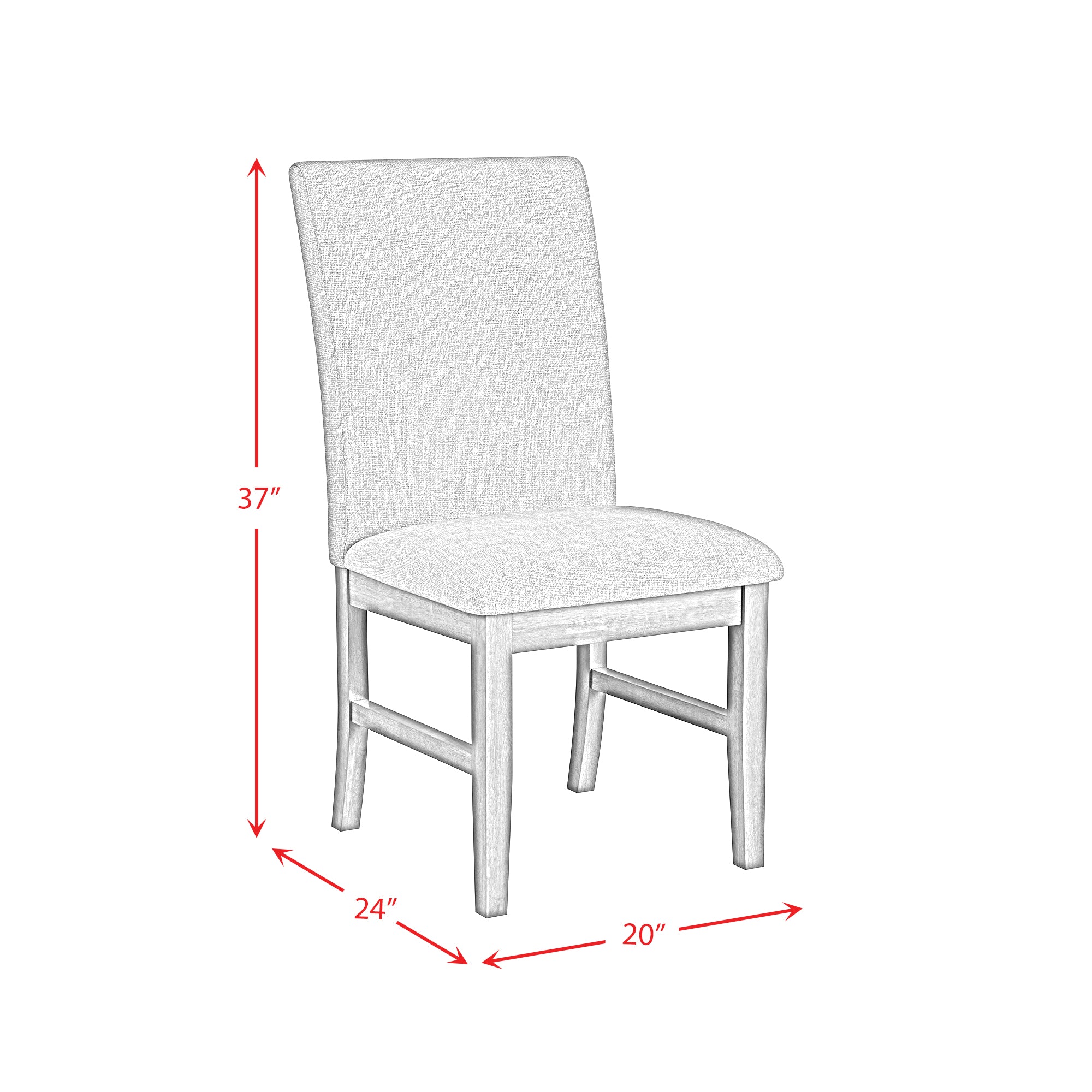 Santa Barbara Dining Side Chair with Dark Grey Fabric in Walnut (2 Per Carton)