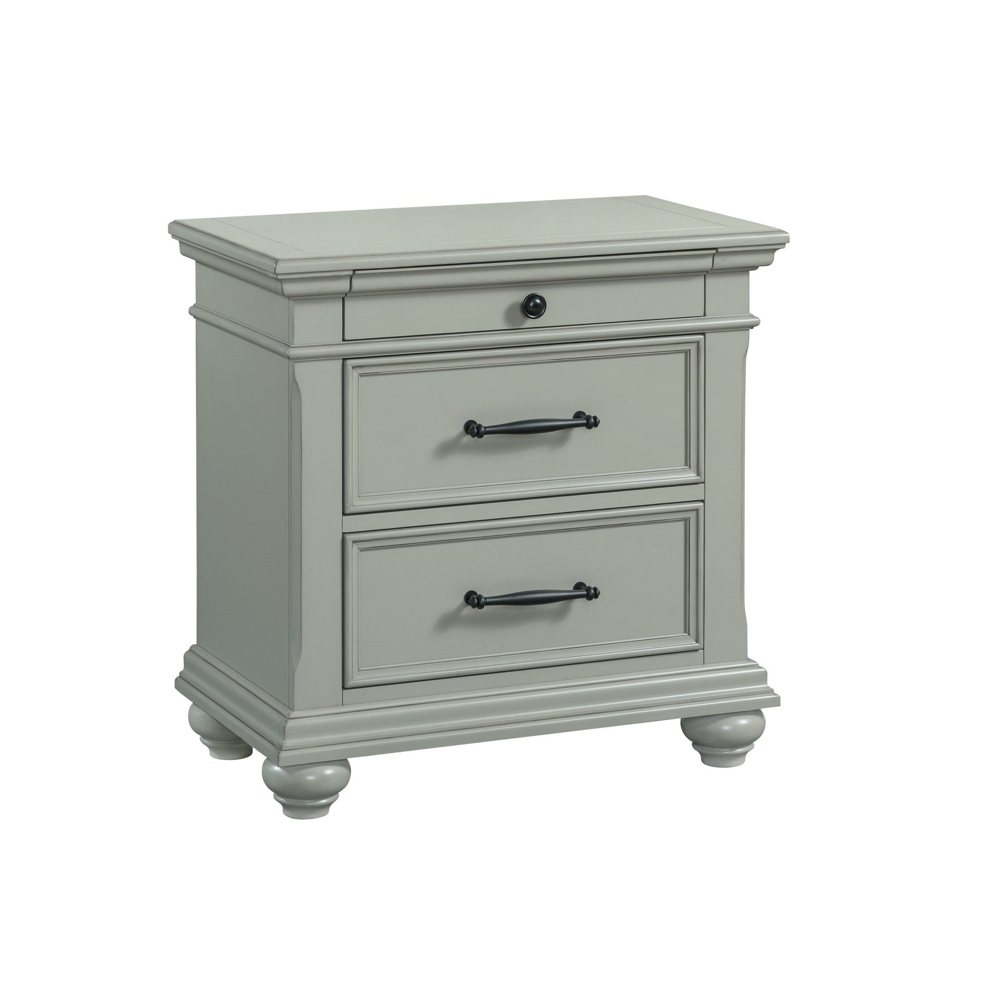 Slater Nightstand w/USB Grey