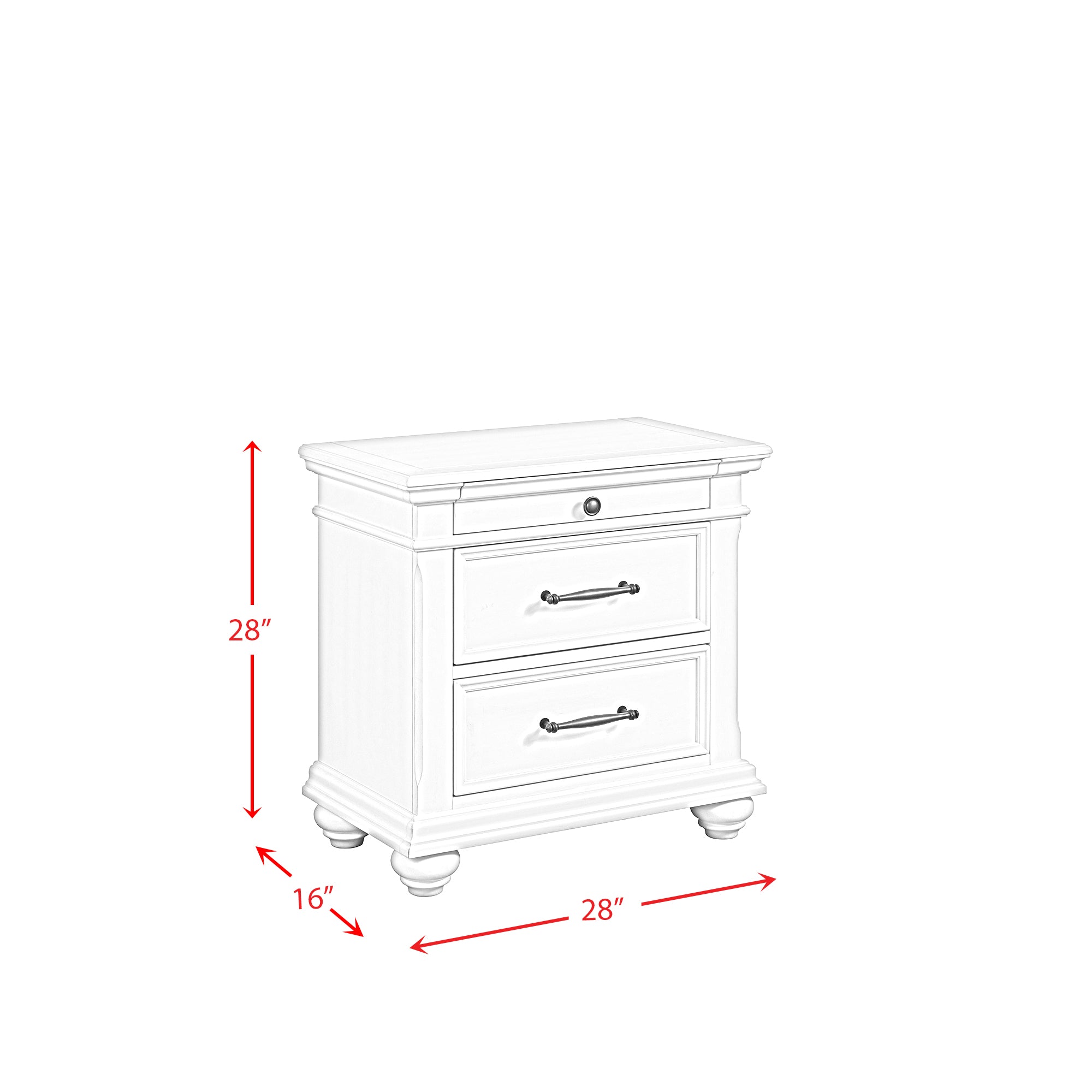 Slater Nightstand w/USB Grey
