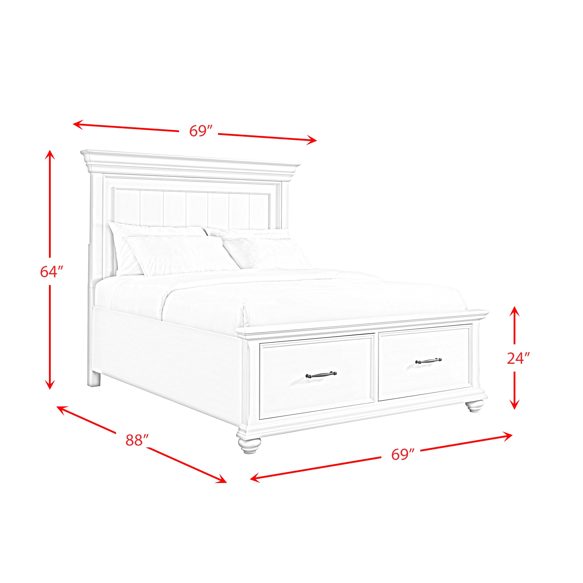 Slater Queen Platform Storage Bed in Black