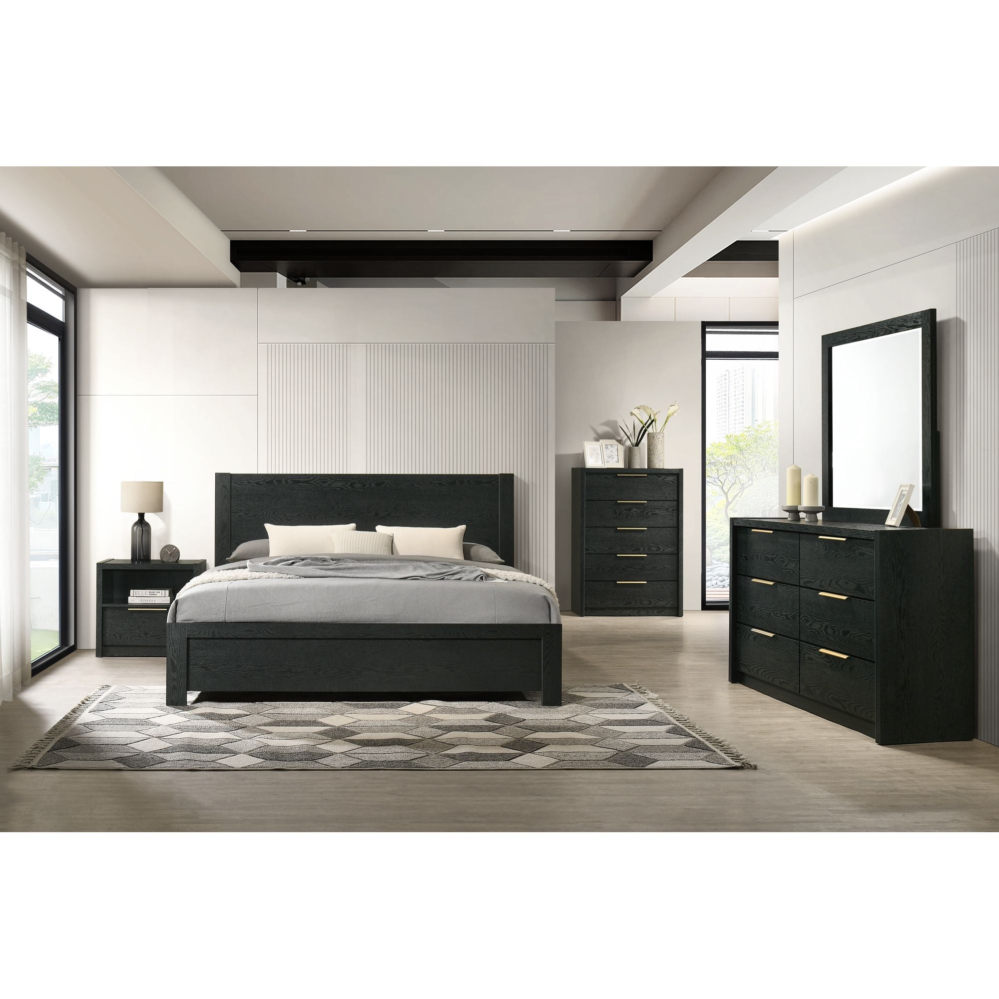 South Bend Dresser and Mirror Set in Black – SKU B-19230-8-DRMR | Elements