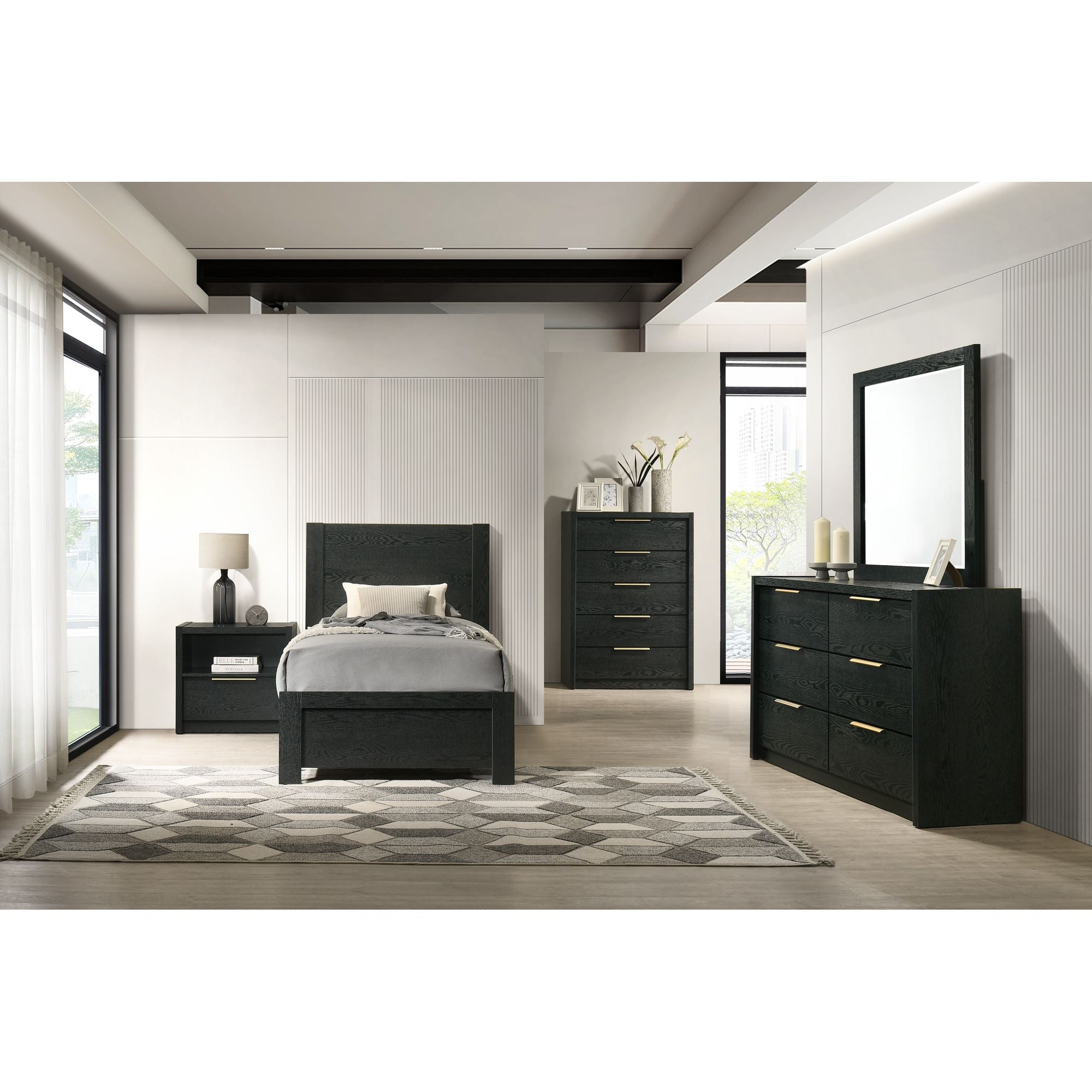 South Bend Nightstand with USB in Black
