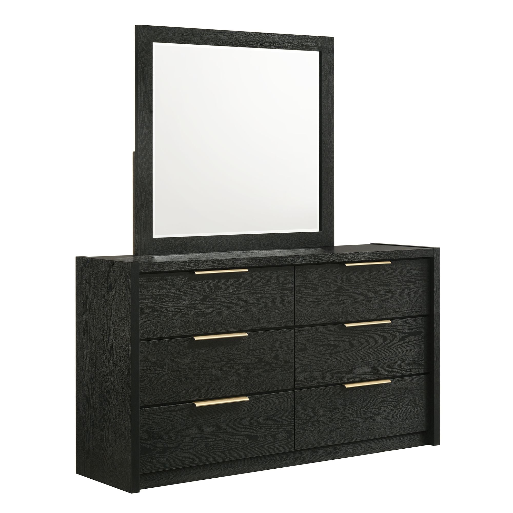South Bend Dresser and Mirror Set in Black