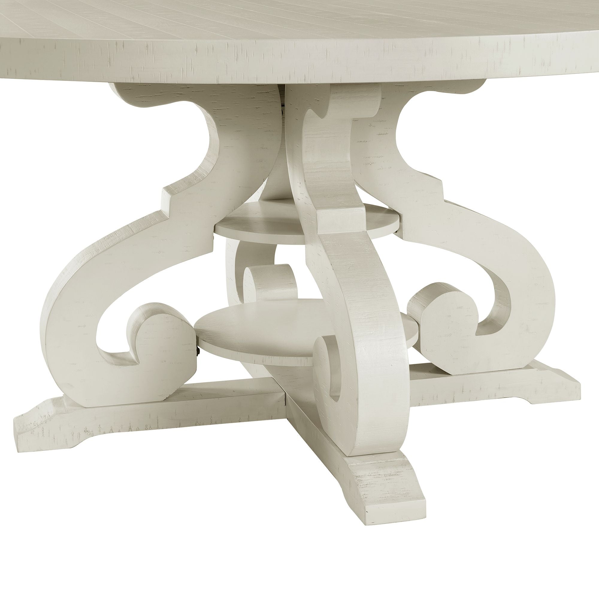Stone Round Dining Table W/PU Base in White