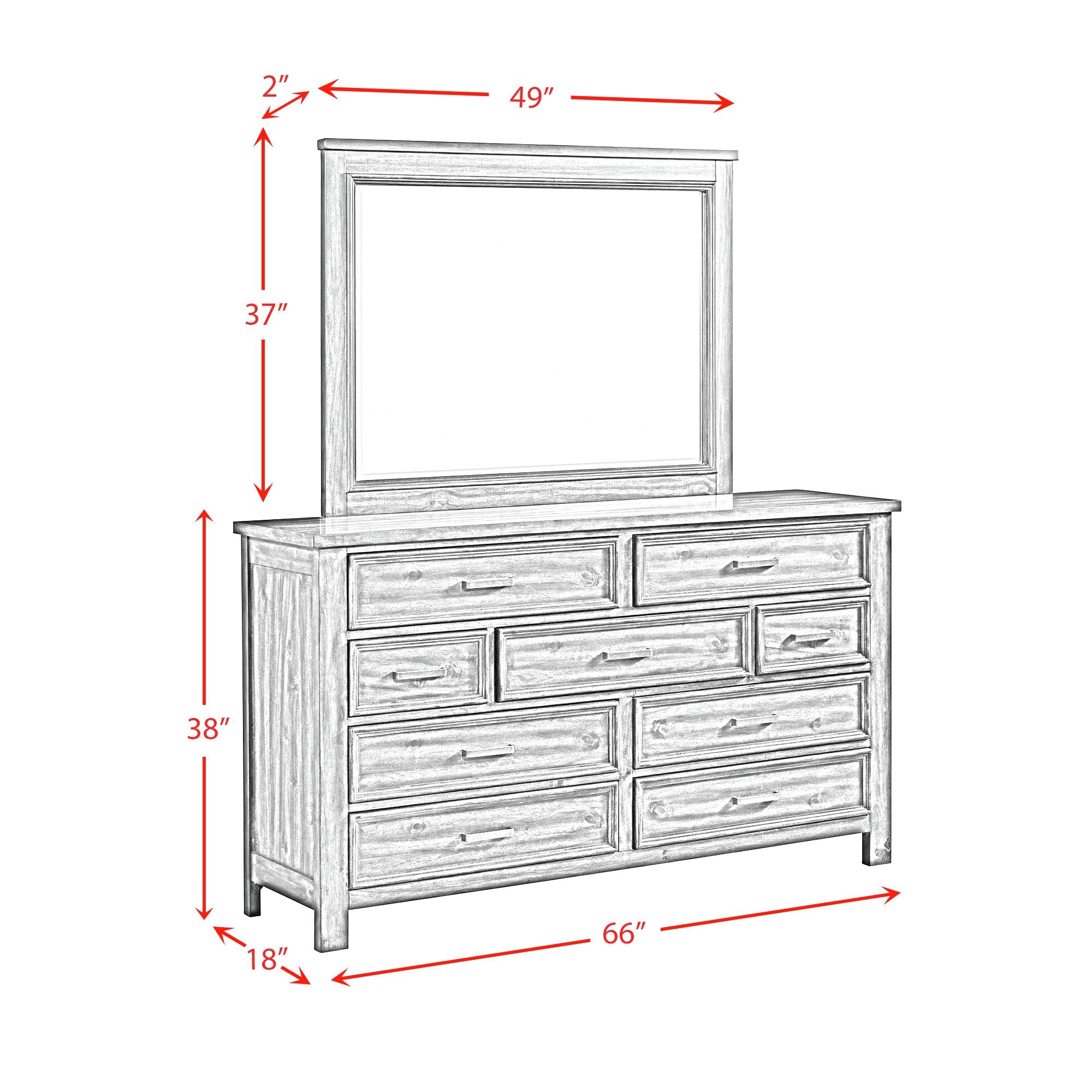 Sullivan Dresser and Mirror Set in Rich Cherry