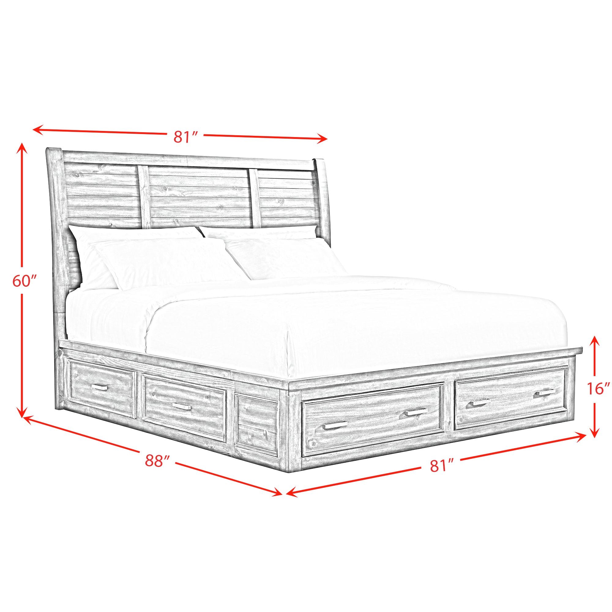 Sullivan King Storage Bed in Rich Cherry