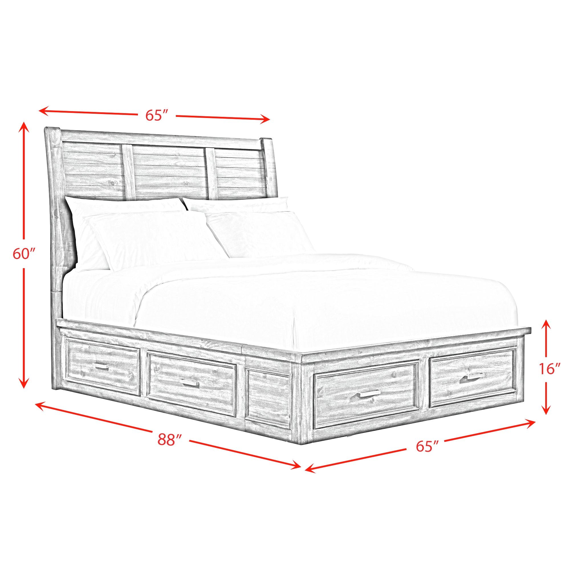 Sullivan Queen Storage Bed in Rich Cherry