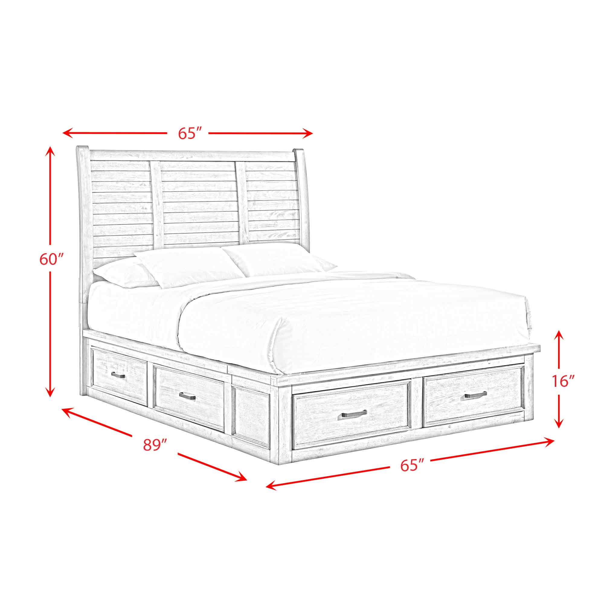 Sullivan Queen Storage Bed in Drift Grey
