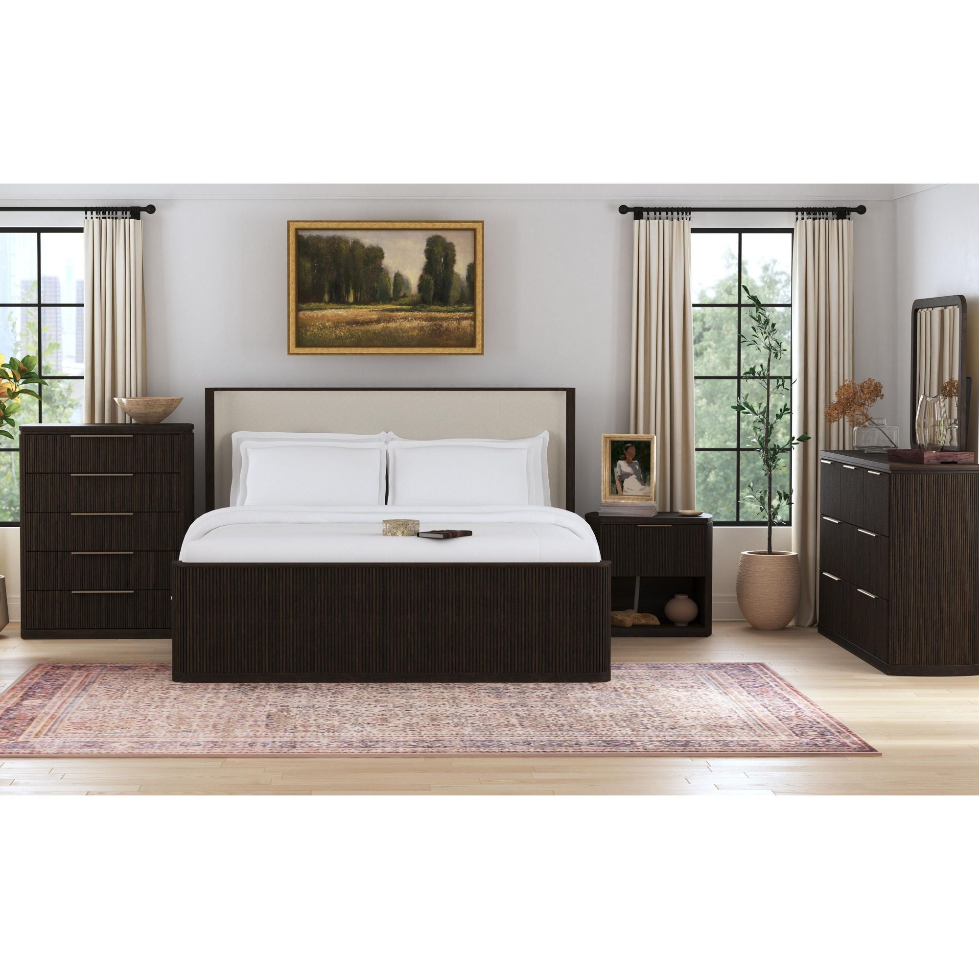 Sylvie 1-Drawer Nightstand with Touch Light in Dark Brown LED – SKU B-16000-5-NS | Elements