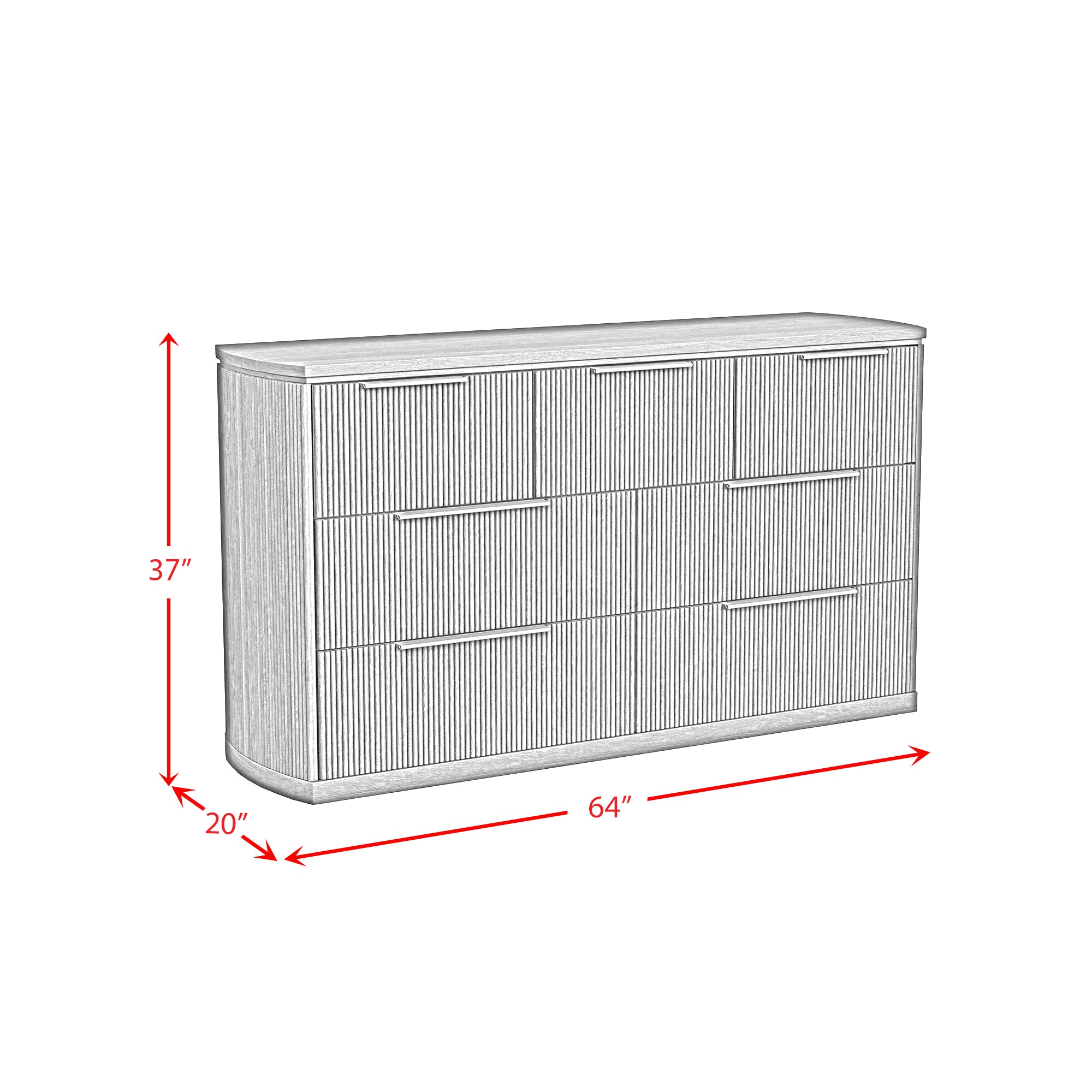 Sylvie 7-Drawer Dresser in Dark Brown