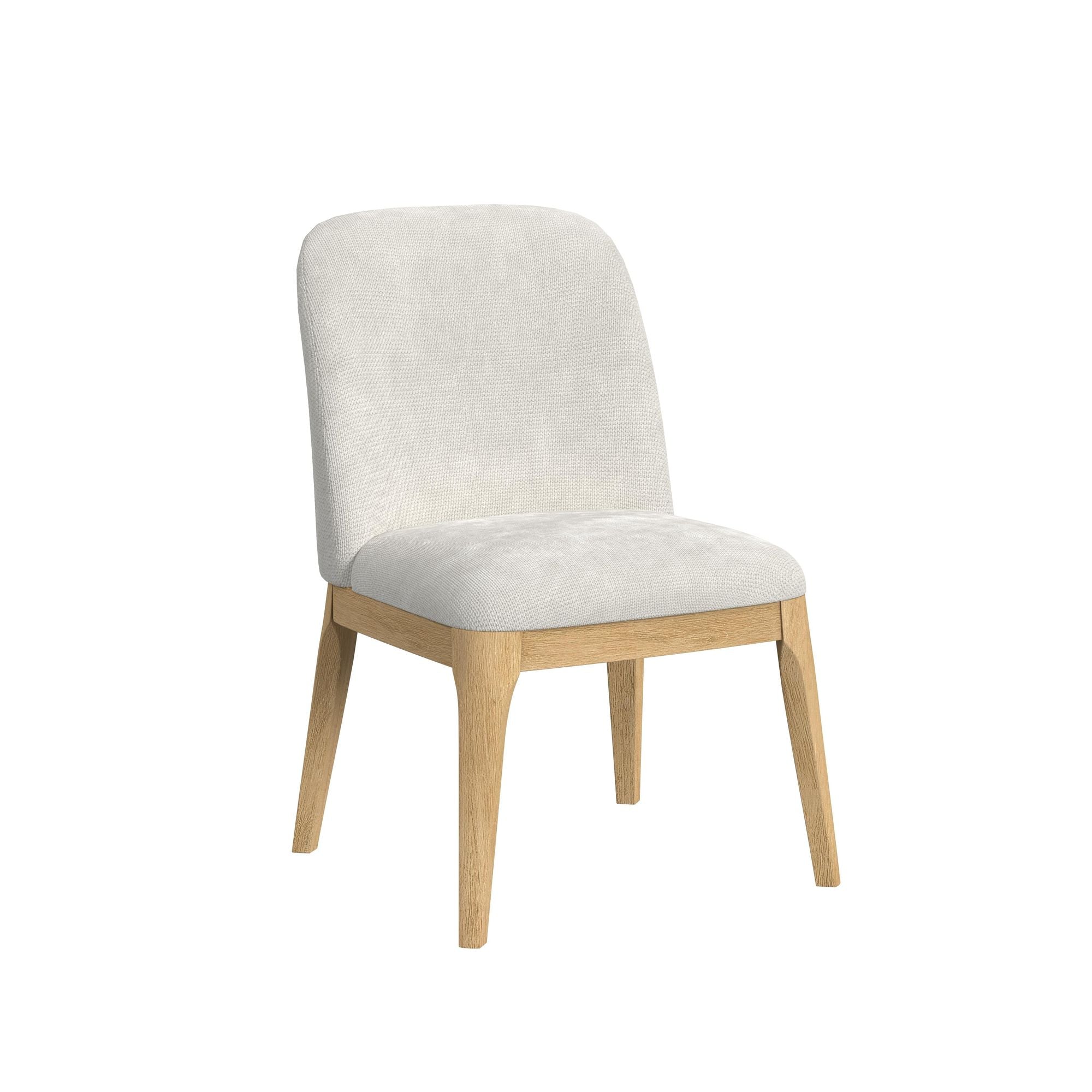 Sylvie Dining Side Chair with White Fabric in Natural (2 Per Carton)