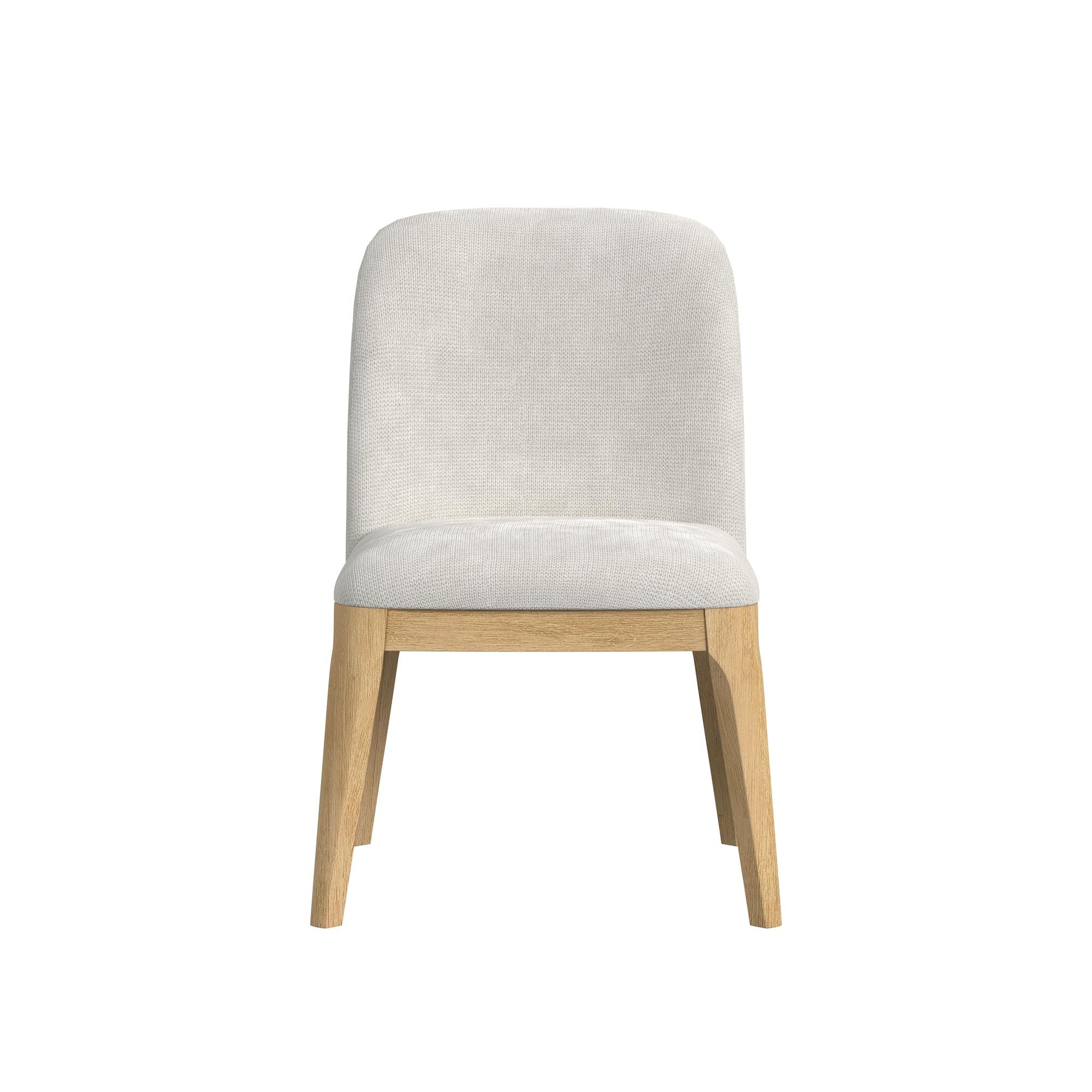 Sylvie Dining Side Chair with White Fabric in Natural (2 Per Carton)