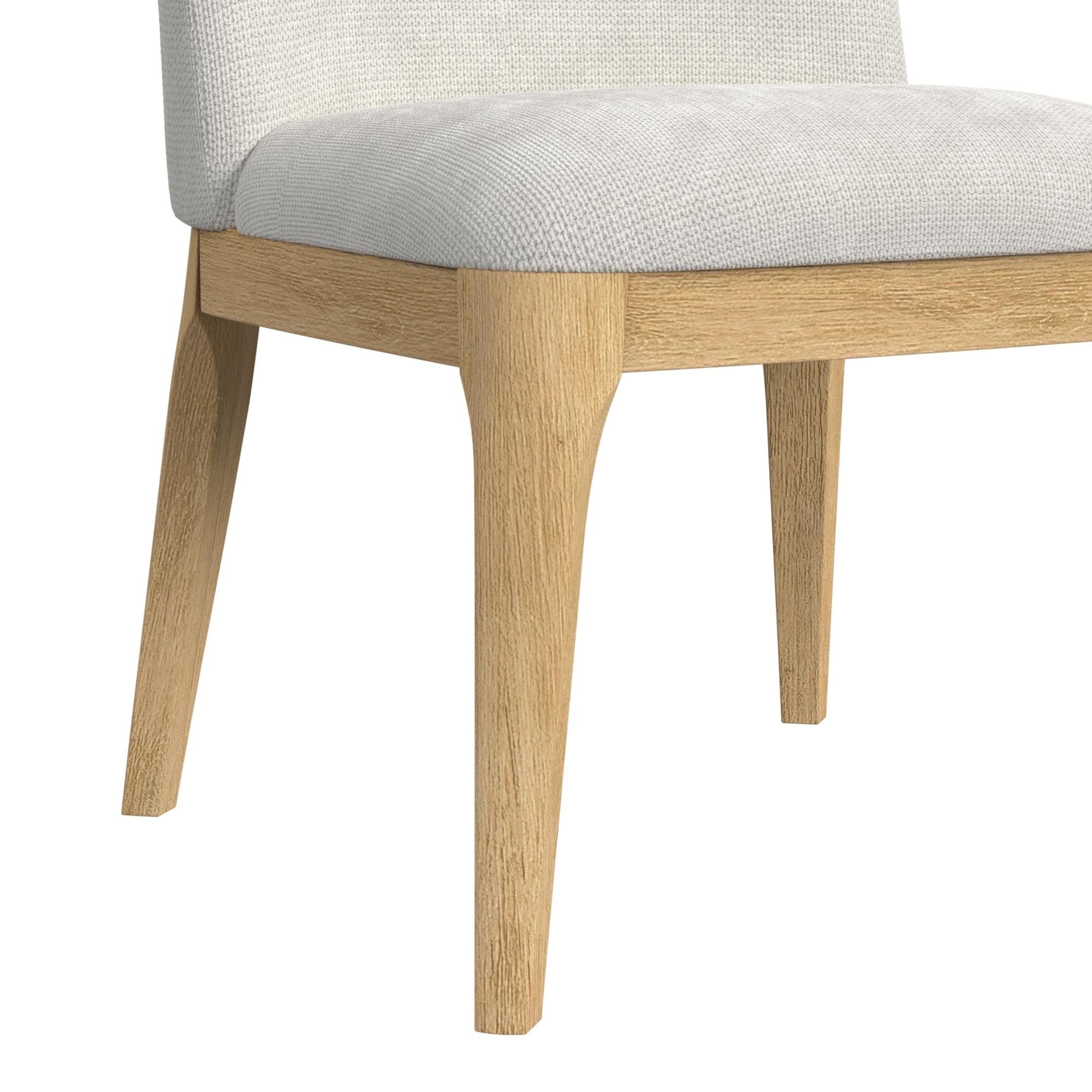 Sylvie Dining Side Chair with White Fabric in Natural (2 Per Carton)