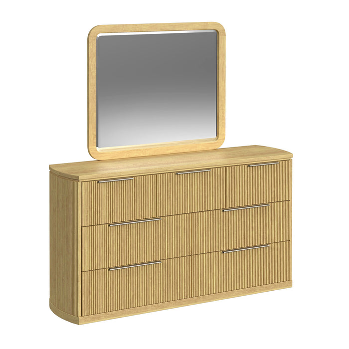 Sylvie Dresser and Mirror Set in Natural