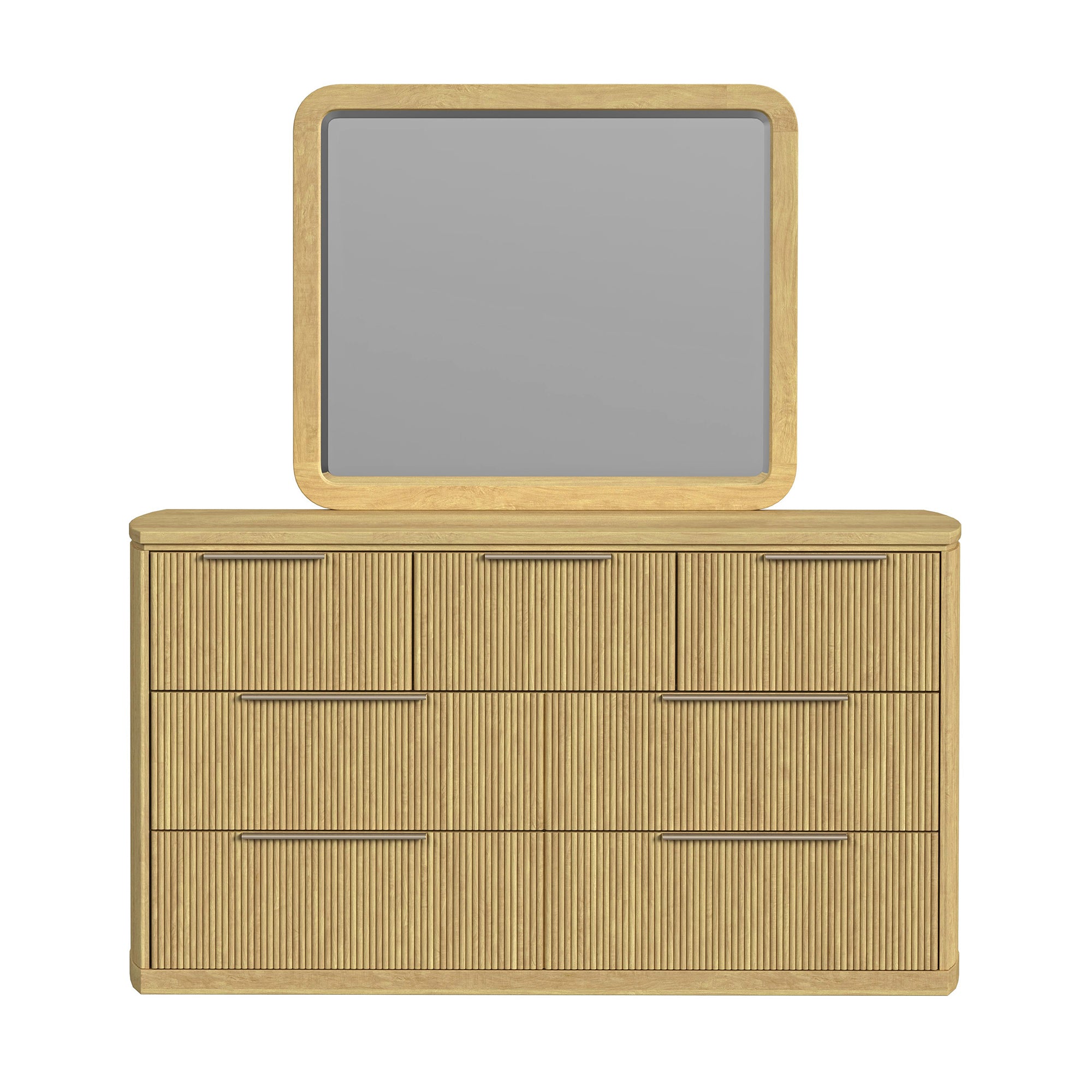 Sylvie Dresser and Mirror Set in Natural