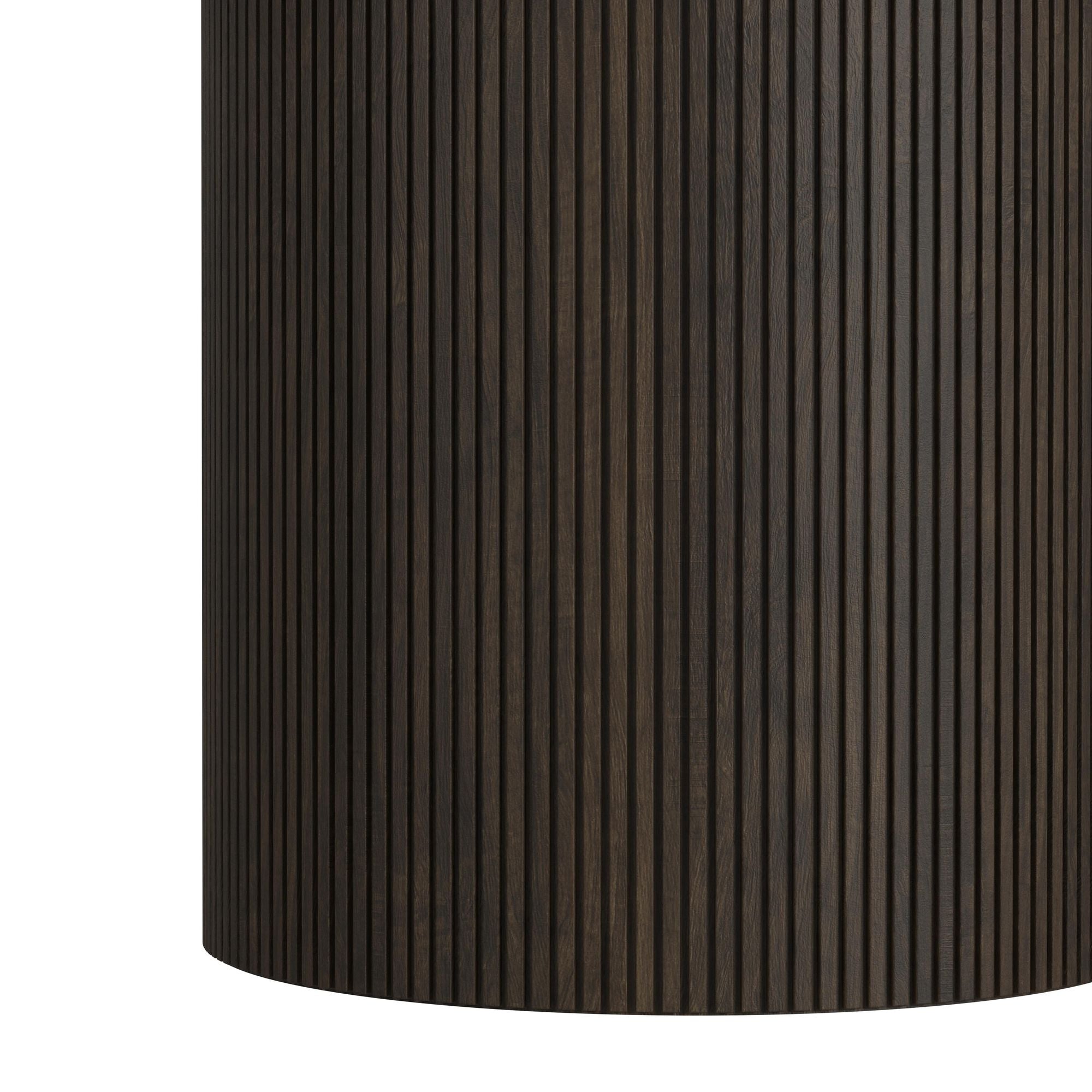 Sylvie Oval Dining Table with White Faux Marble Top in Dark Brown