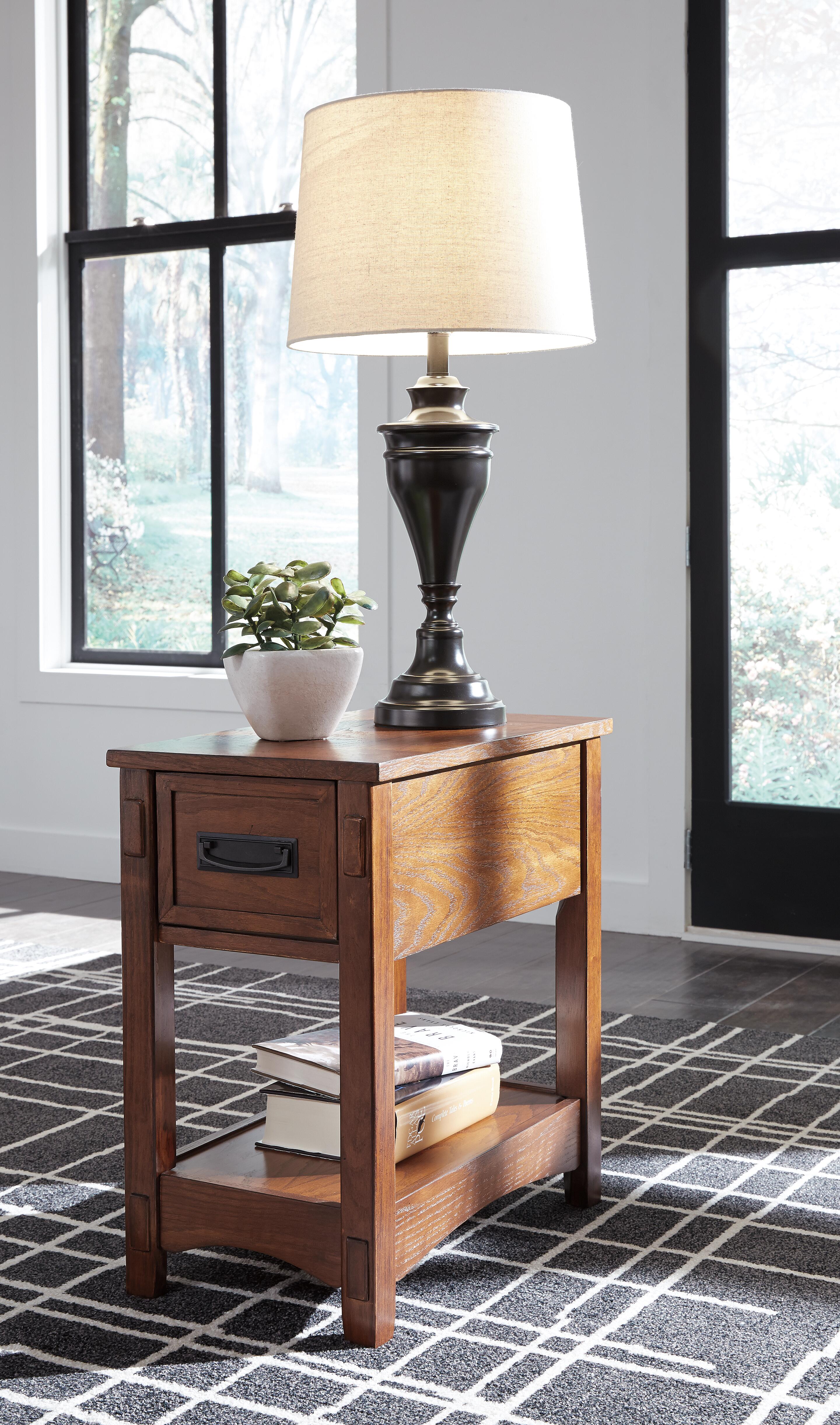 Dar Furniture - Ashley Furniture - Breegin Chairside End Table - Chair Side End Table / Brown - T007-319