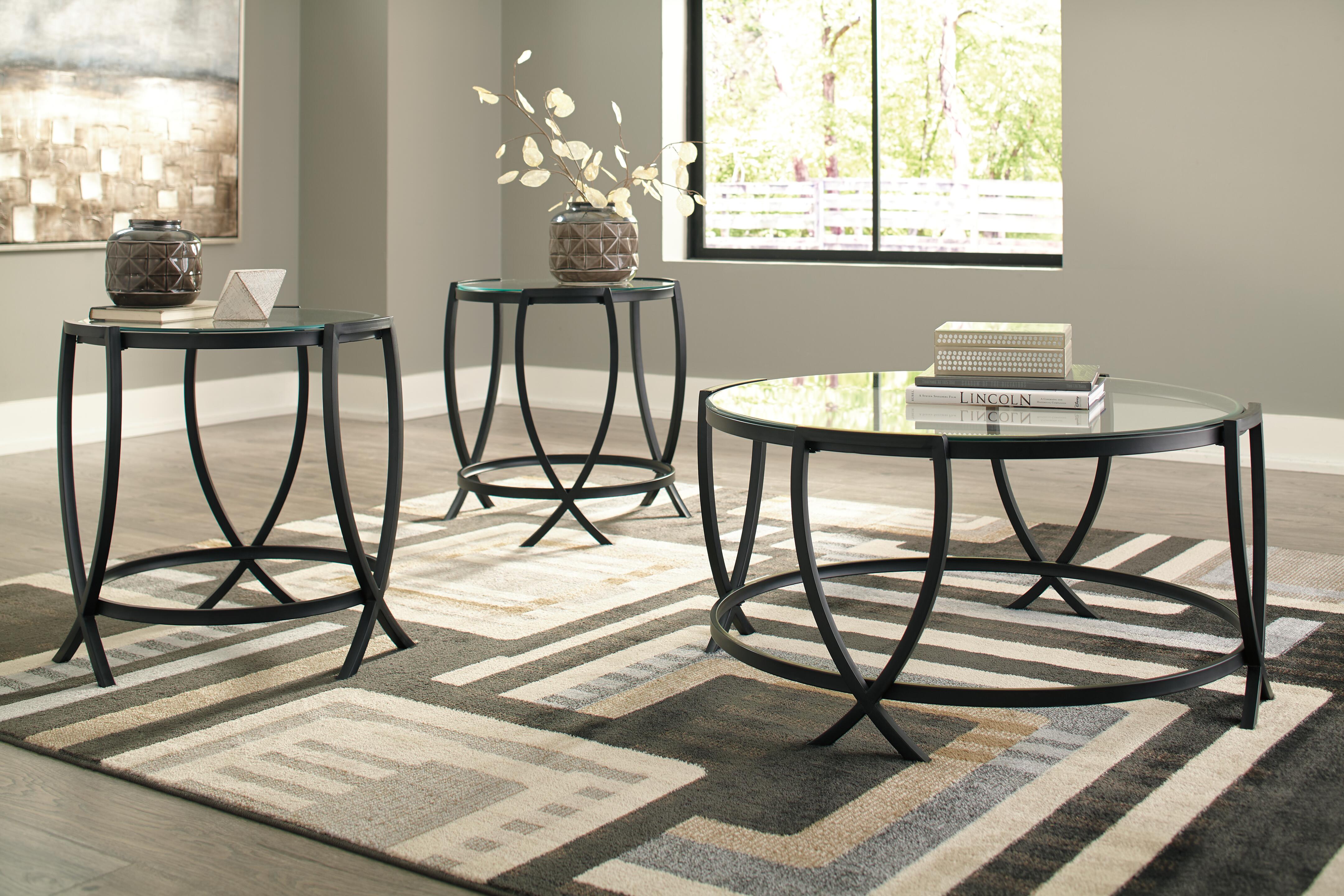 Dar Furniture - Ashley Furniture - Tarrin Table (Set of 3) - Occasional Table Set (3/CN) / Black - T115-13
