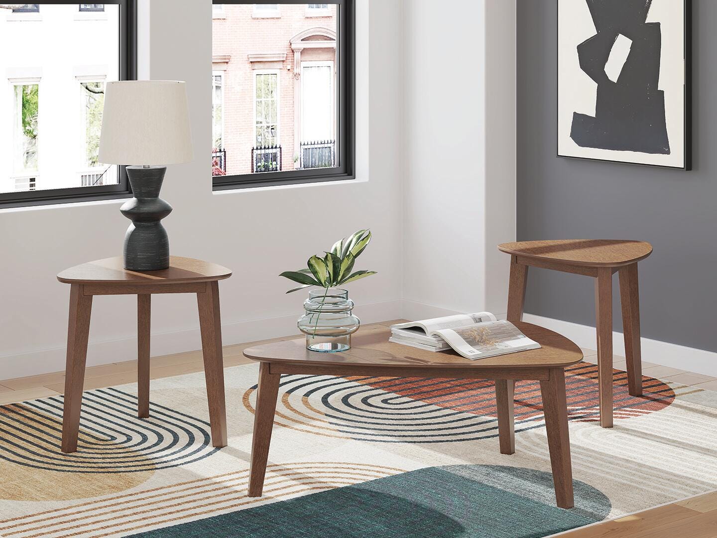 Dar Furniture - Ashley Furniture - Lyncott Table (Set of 3) - Occasional Table Set (3/CN) / Brown - T135-13