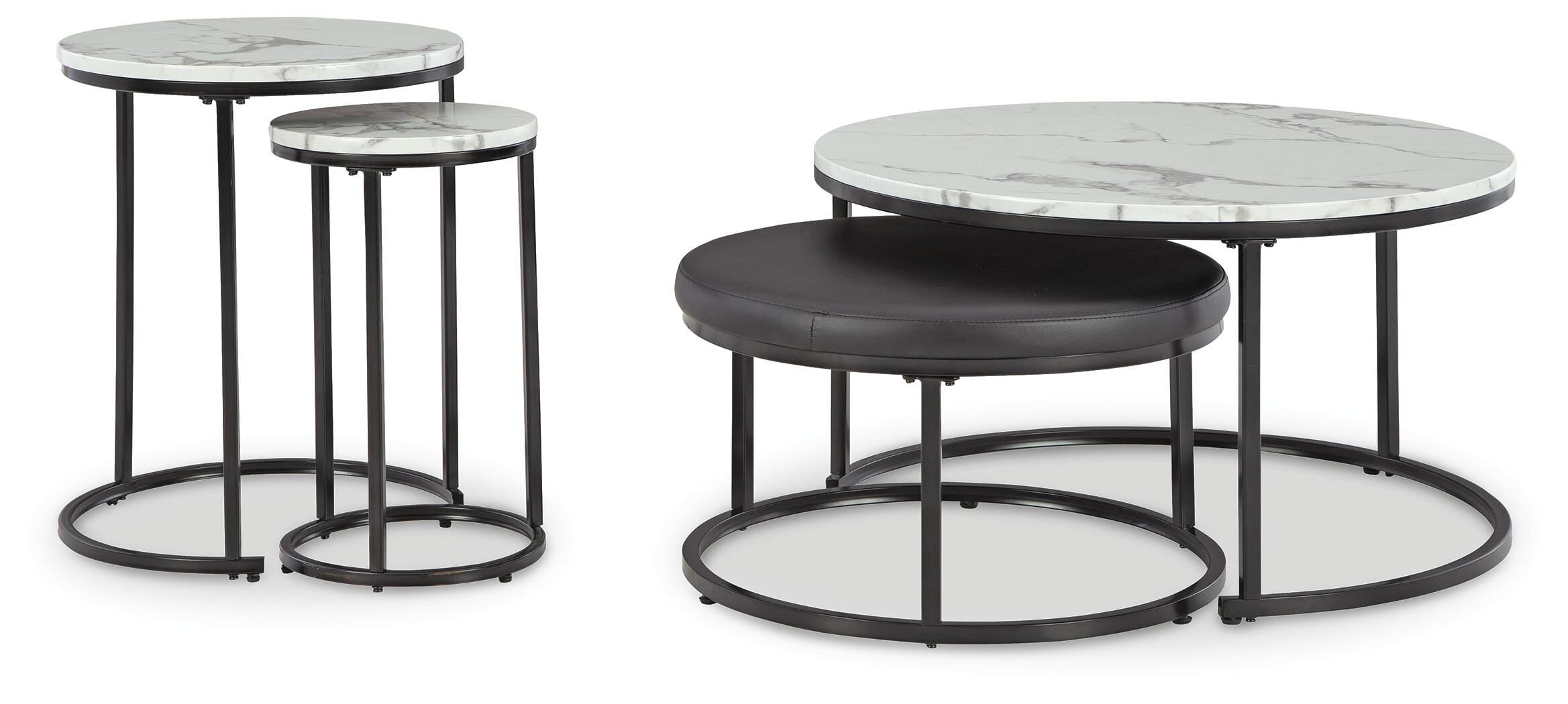 Dar Furniture - Ashley Furniture - Jusmour Table (Set of 4) - Occasional Nesting TBL (4/CN) / Black/White - T161-14