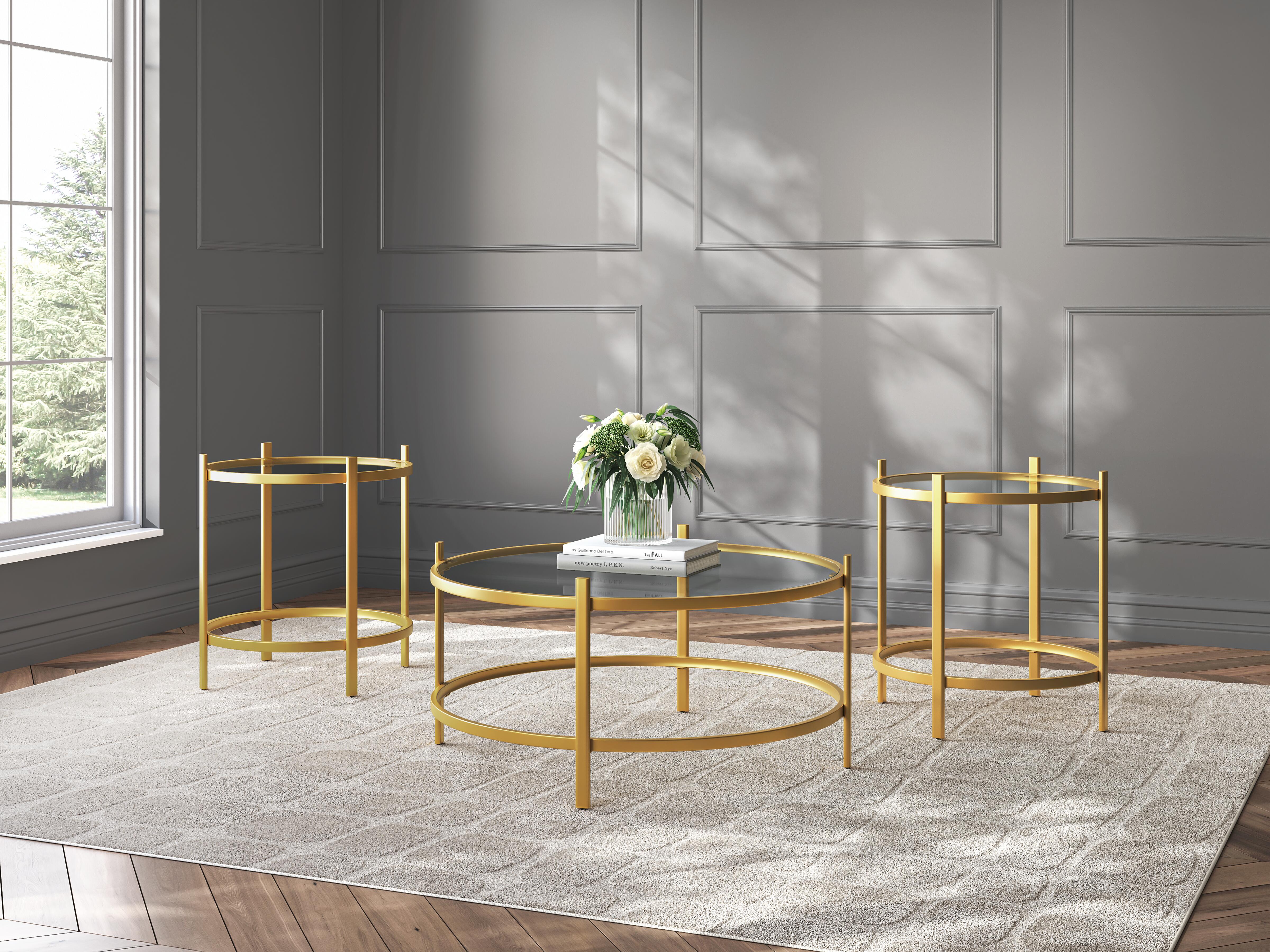 Dar Furniture - Ashley Furniture - Pearlox Table (Set of 3) - Occasional Table Set (3/CN) / Gold - T173-13