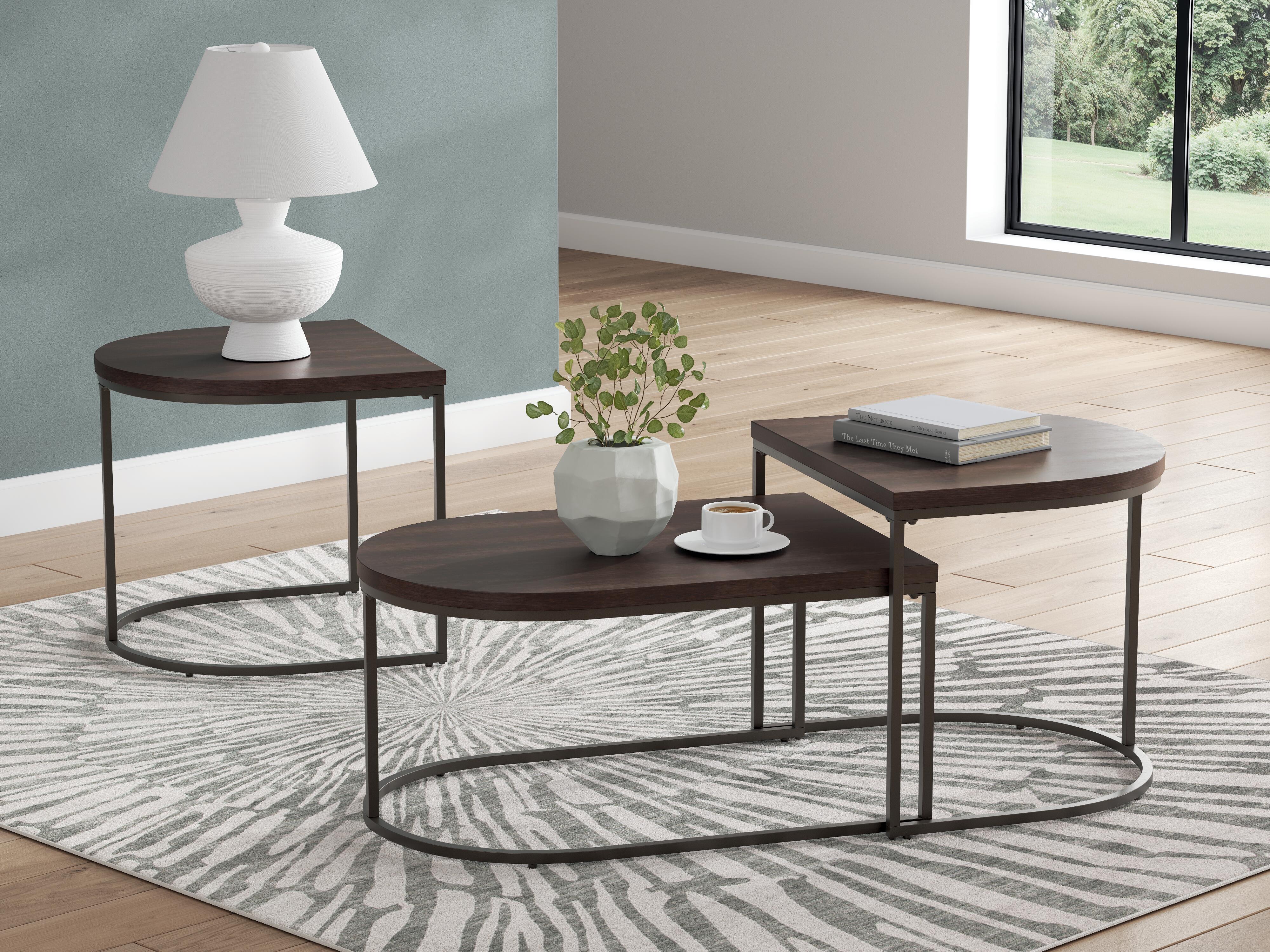 Dar Furniture - Ashley Furniture - Vanmore Table (Set of 3) - Occasional Table Set (3/CN) / Dark Brown - T199-13