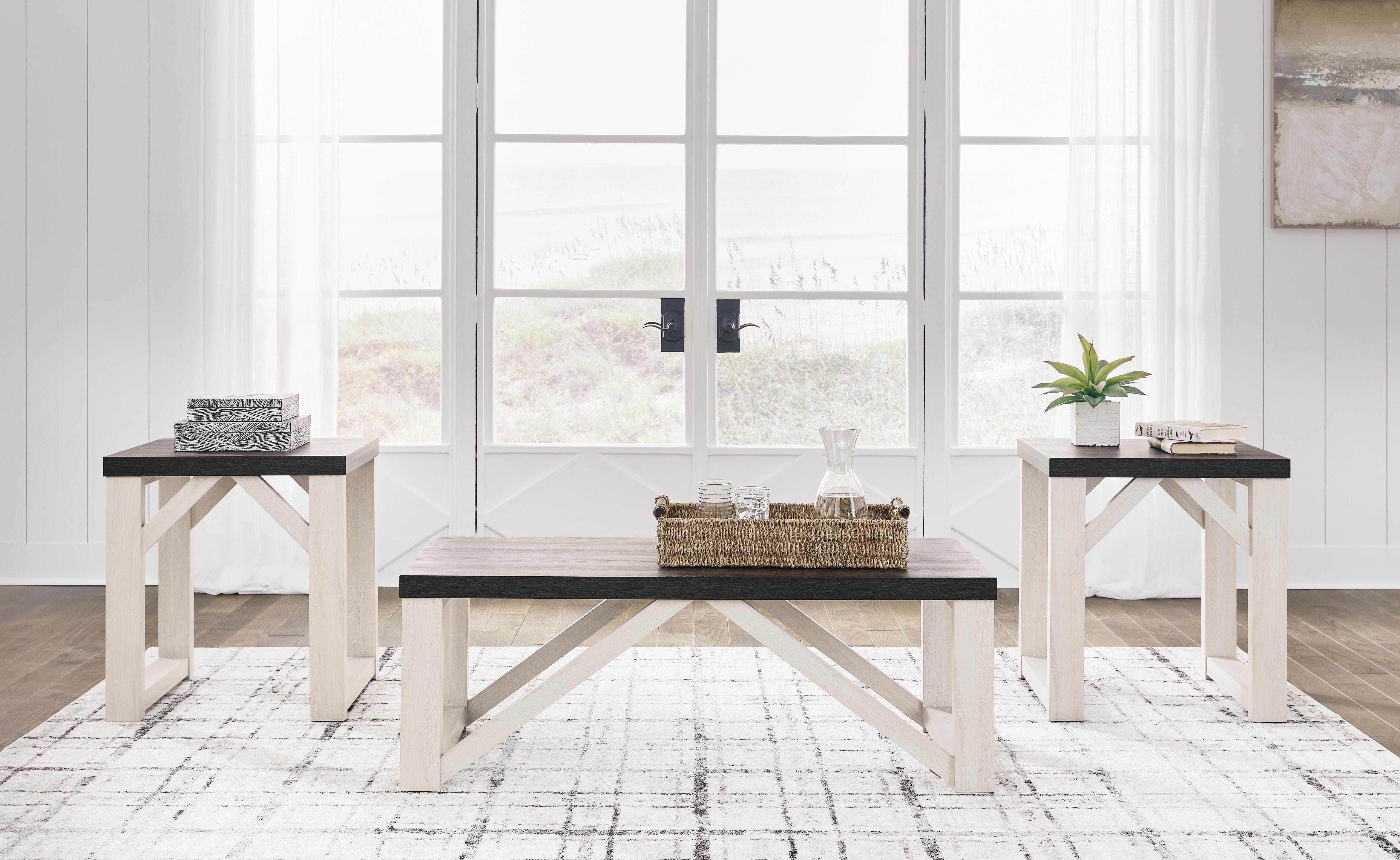 Dar Furniture - Ashley Furniture - Dorrinson Table (Set of 3) - Occasional Table Set (3/CN) / Antique White - T236-13