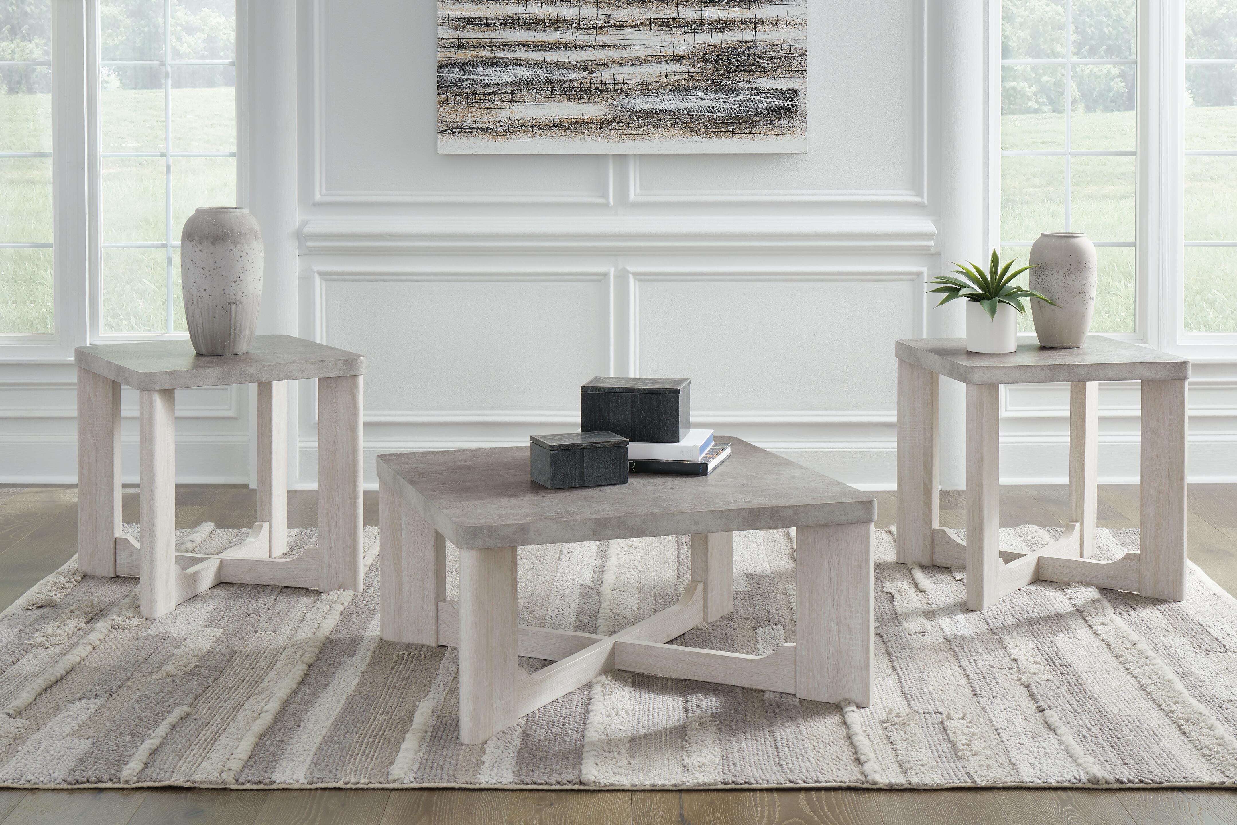 Dar Furniture - Ashley Furniture - Garnilly Table (Set of 3) - Occasional Table Set (3/CN) / Whitewash - T247-13