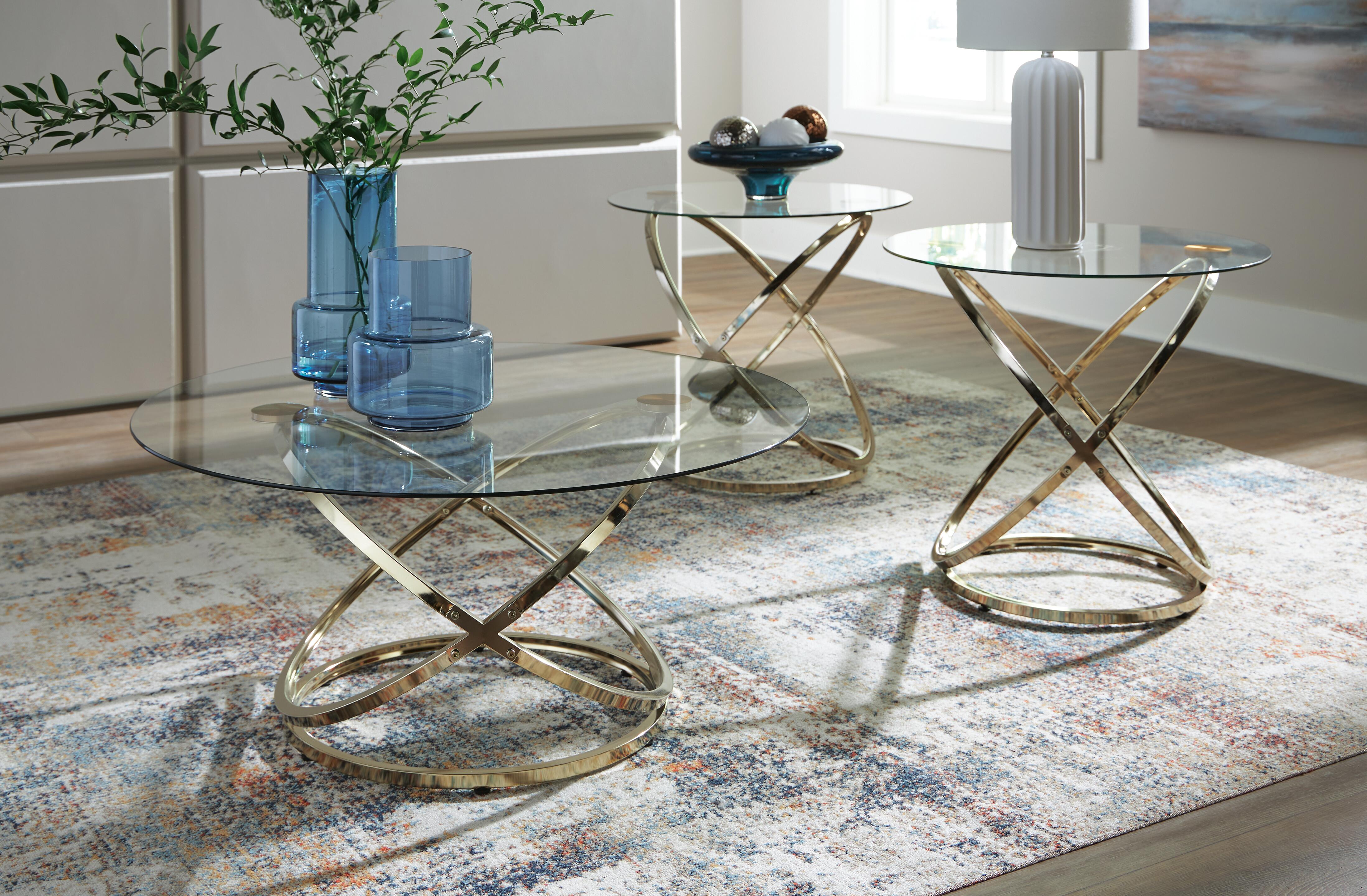 Dar Furniture - Ashley Furniture - Crimonti Table (Set of 3) - Occasional Table Set (3/CN) / Champagne - T273-13