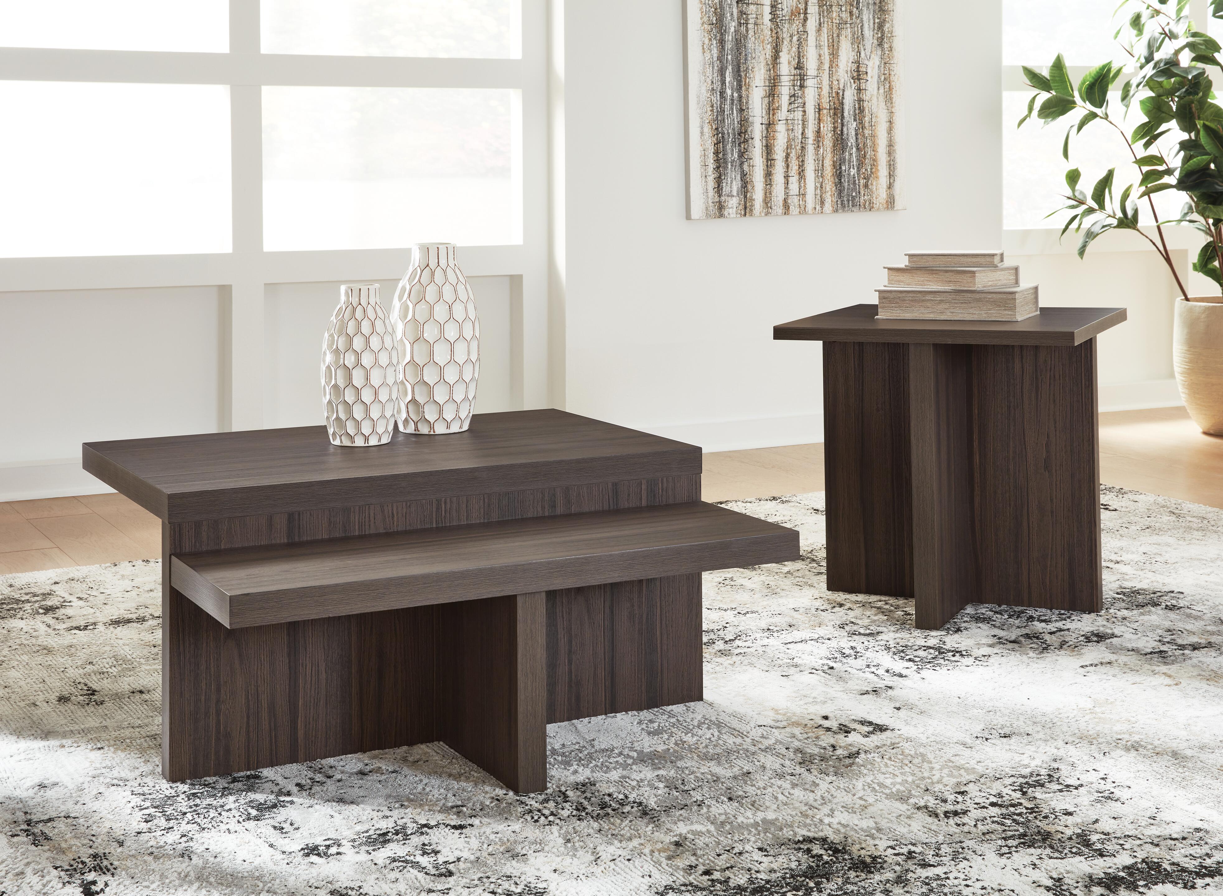 Dar Furniture - Ashley Furniture - Zendex Table (Set of 2) - Occasional Table Set (Set of 2) / Brown - T304-12