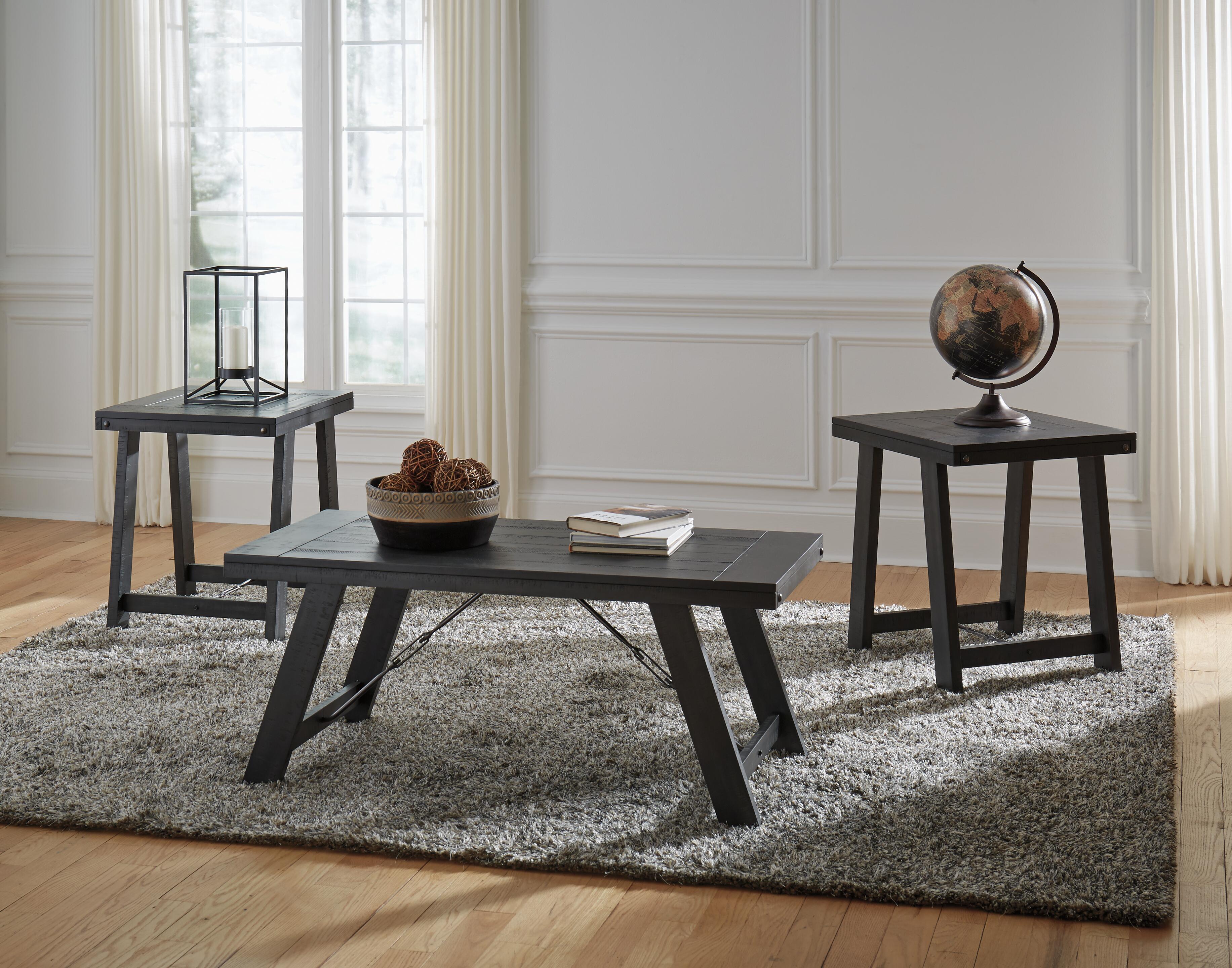 Dar Furniture - Ashley Furniture - Noorbrook Table (Set of 3) - Occasional Table Set (3/CN) / Black/Pewter - T351-13