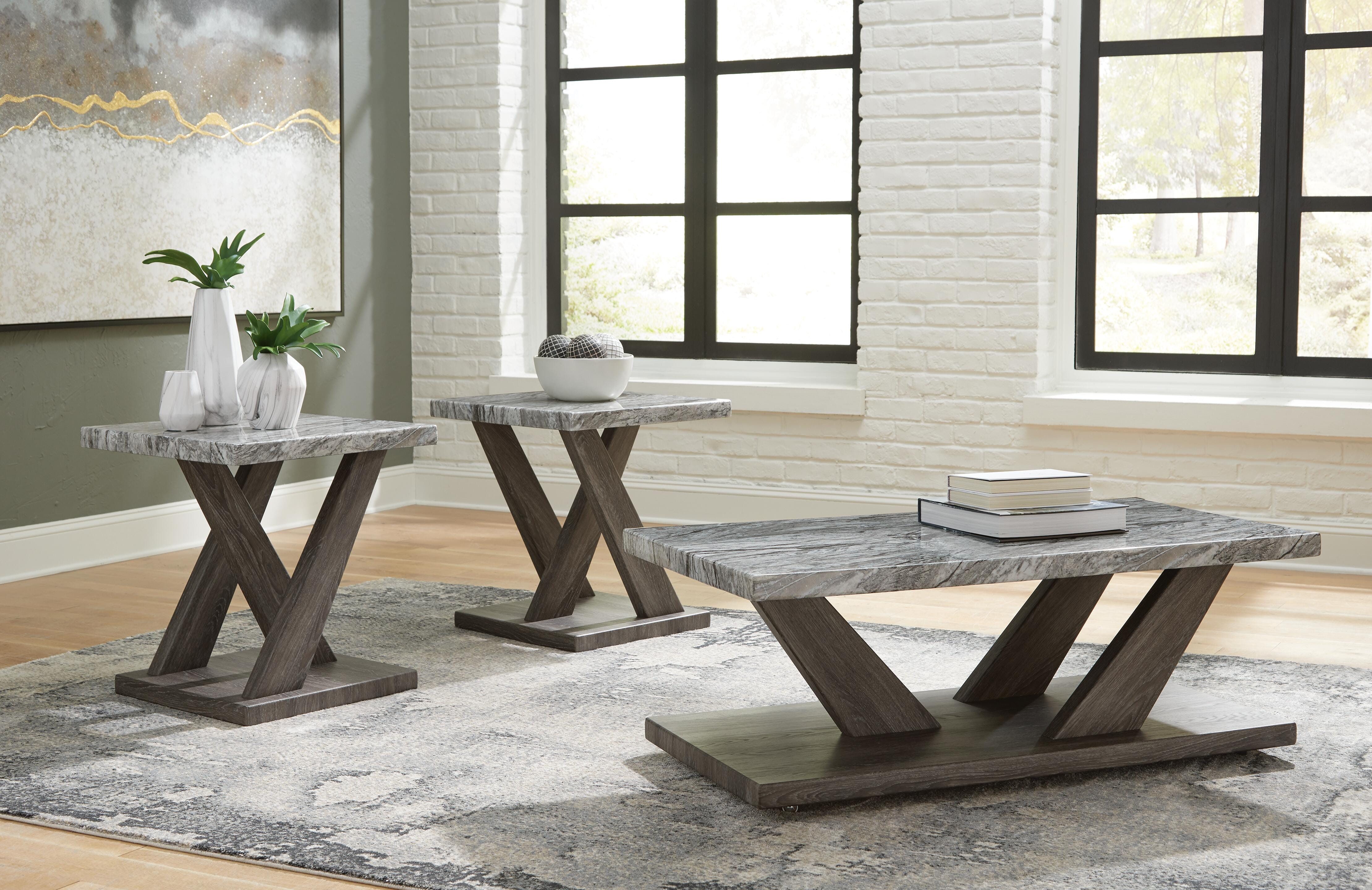 Dar Furniture - Ashley Furniture - Bensonale Table (Set of 3) - Occasional Table Set (3/CN) / Brown/Gray - T400-13