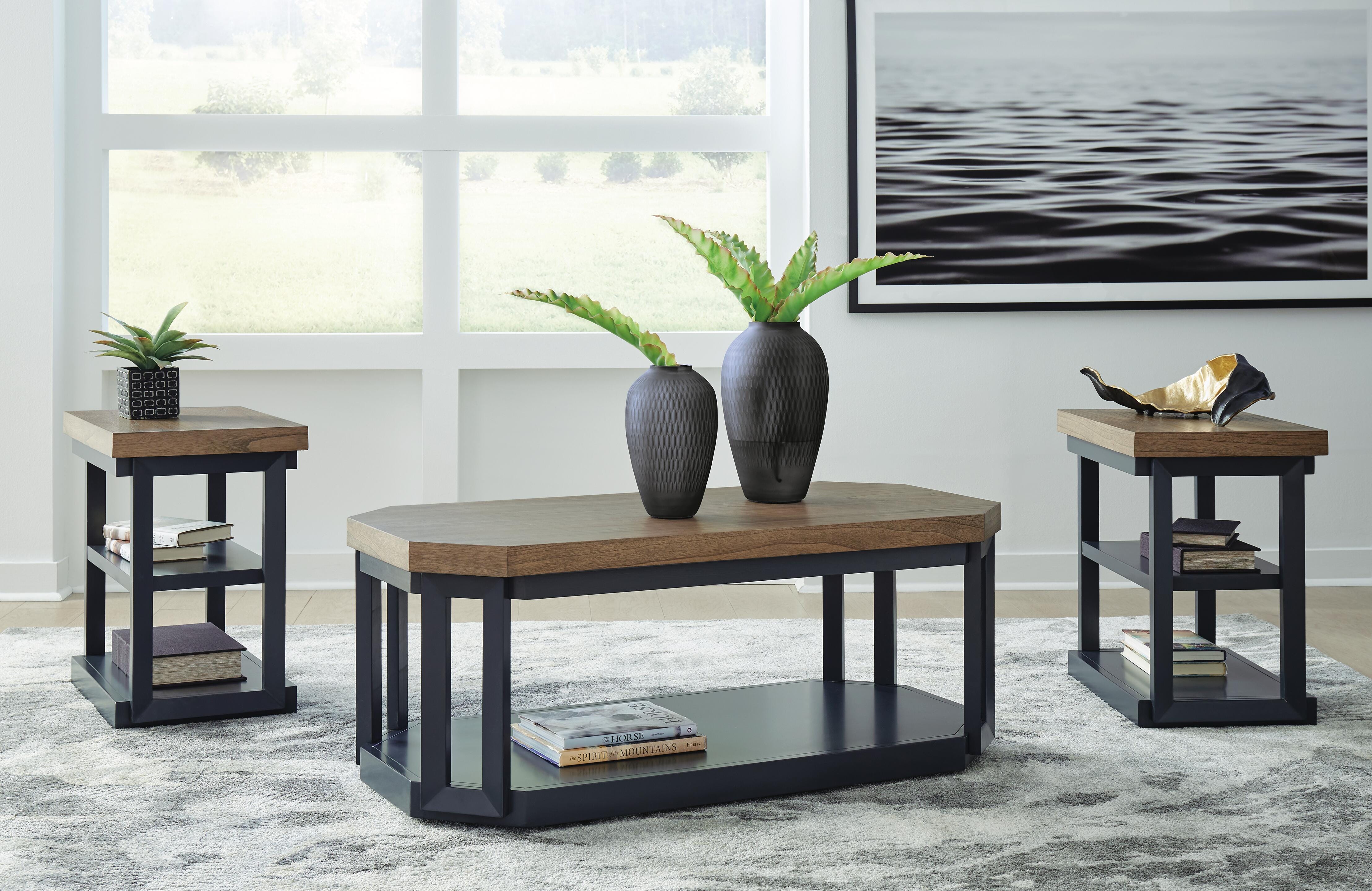 Dar Furniture - Ashley Furniture - Landocken Table (Set of 3) - Occasional Table Set (3/CN) / Brown/Blue - T402-13