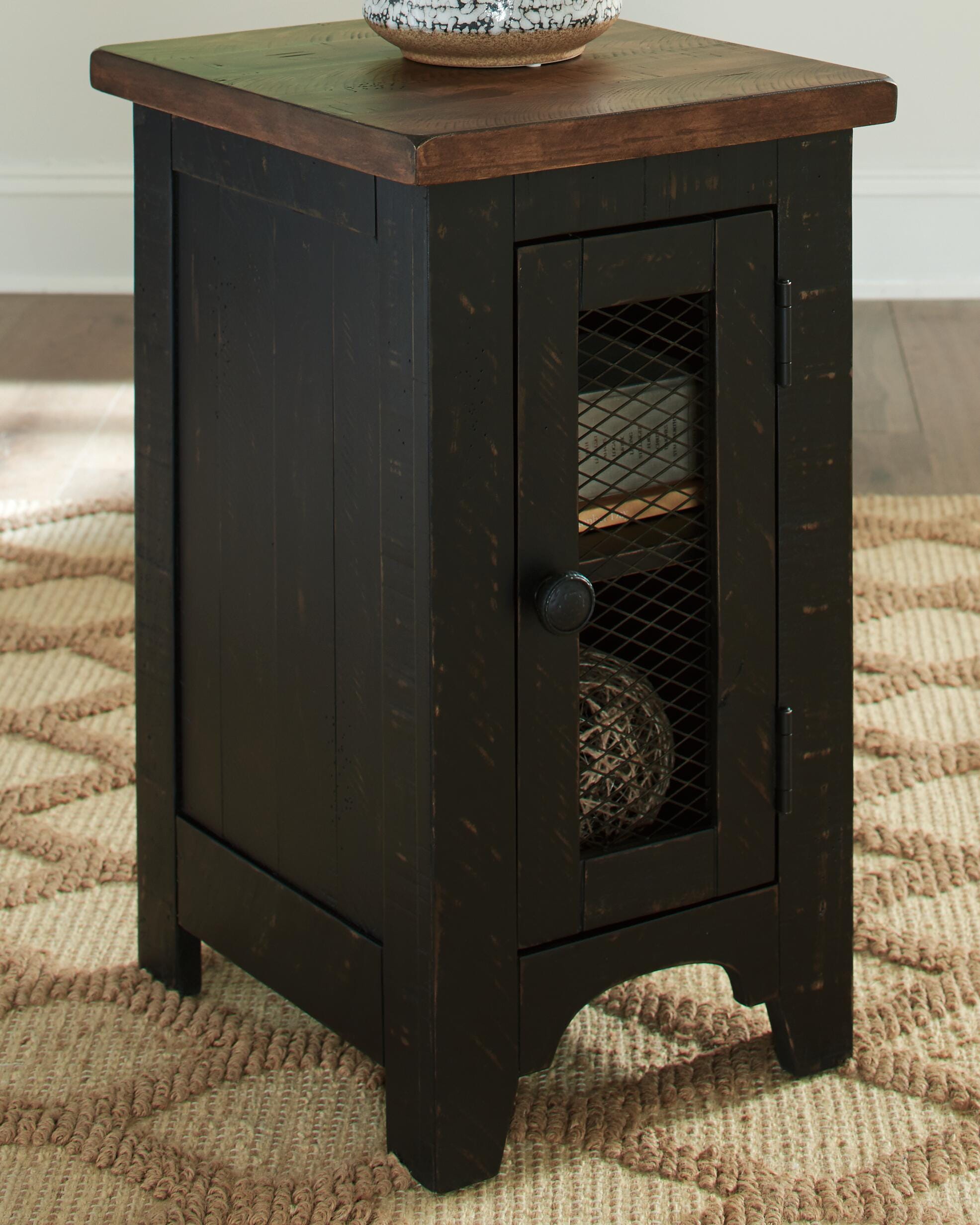 Dar Furniture - Ashley Furniture - Valebeck Chairside End Table - Chair Side End Table / Black/Brown - T468-7