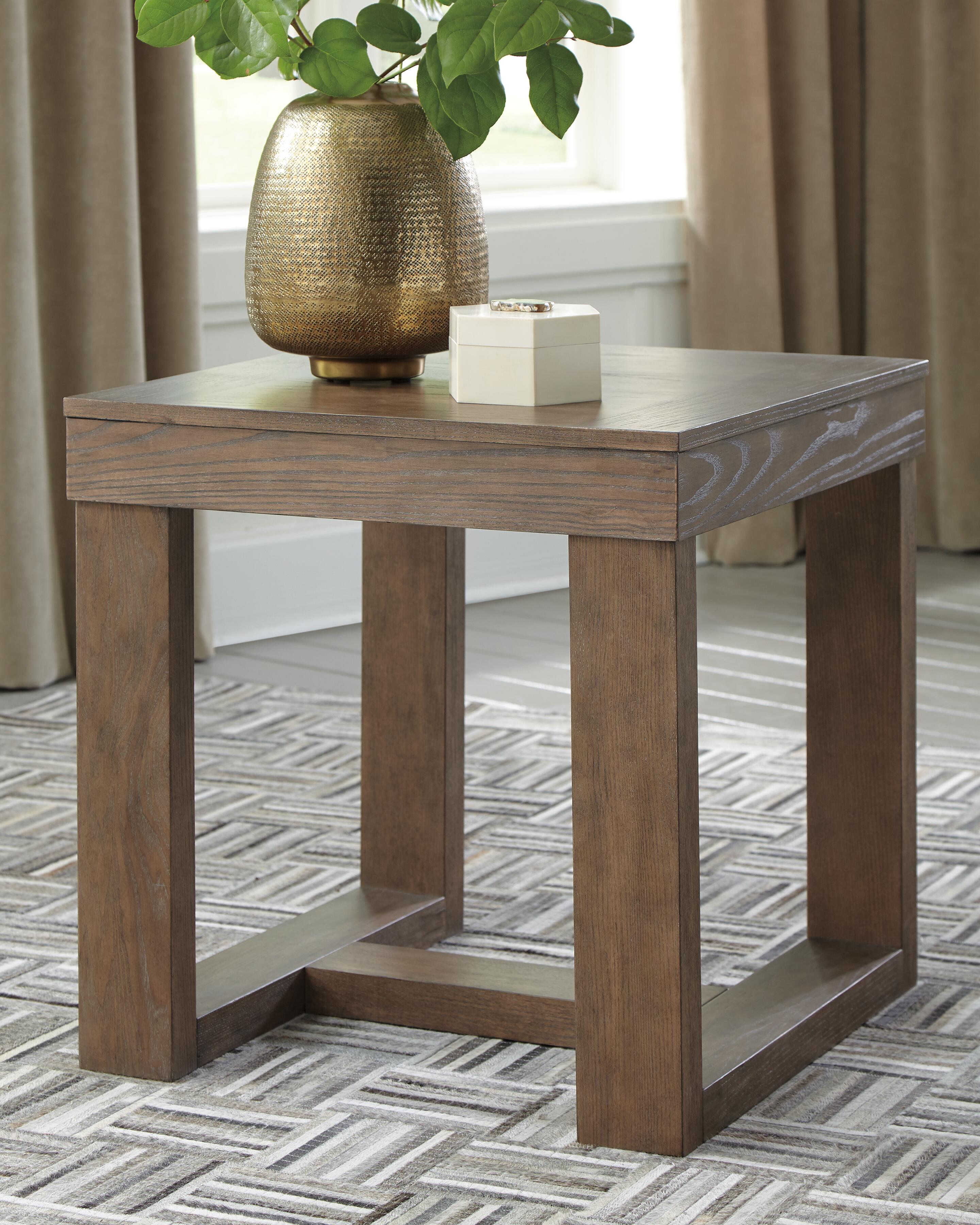 Dar Furniture - Ashley Furniture - Cariton End Table - Square End Table / Gray - T471-2