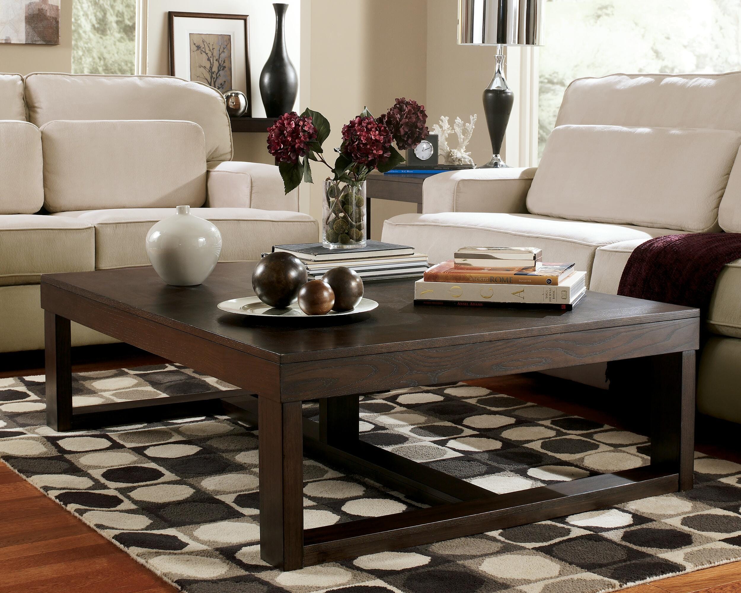 Dar Furniture - Ashley Furniture - Watson Coffee Table - Rectangular Cocktail Table / Dark Brown - T481-1